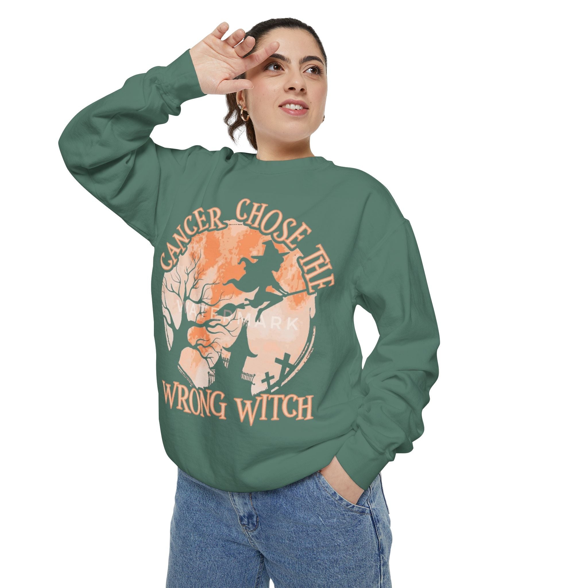 Cancer Chose the Wrong Witch Sweatshirt, Unisex Cozy Crewneck, Gift for Astrology Lovers, Witchy Style Apparel, Spiritual Gift - Metamorphosis Creations
