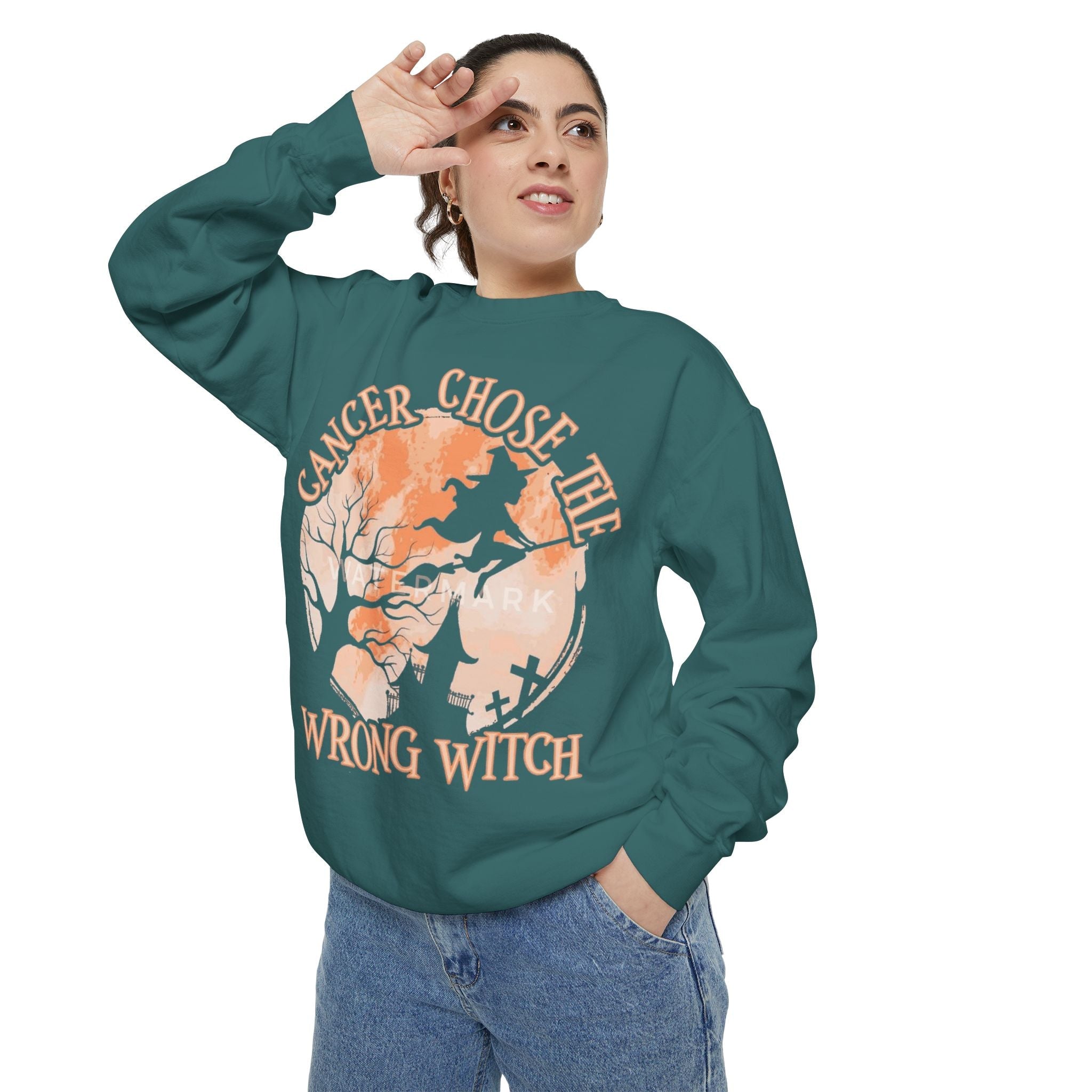Cancer Chose the Wrong Witch Sweatshirt, Unisex Cozy Crewneck, Gift for Astrology Lovers, Witchy Style Apparel, Spiritual Gift - Metamorphosis Creations