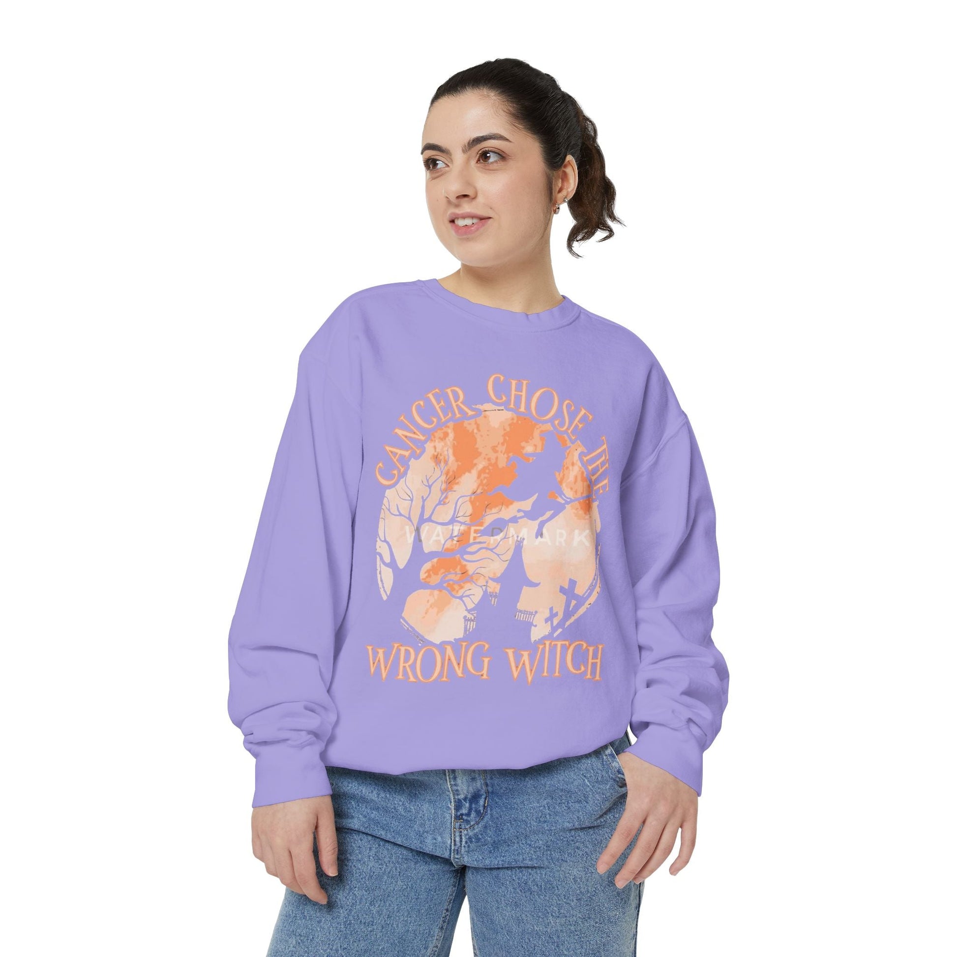 Cancer Chose the Wrong Witch Sweatshirt, Unisex Cozy Crewneck, Gift for Astrology Lovers, Witchy Style Apparel, Spiritual Gift - Metamorphosis Creations