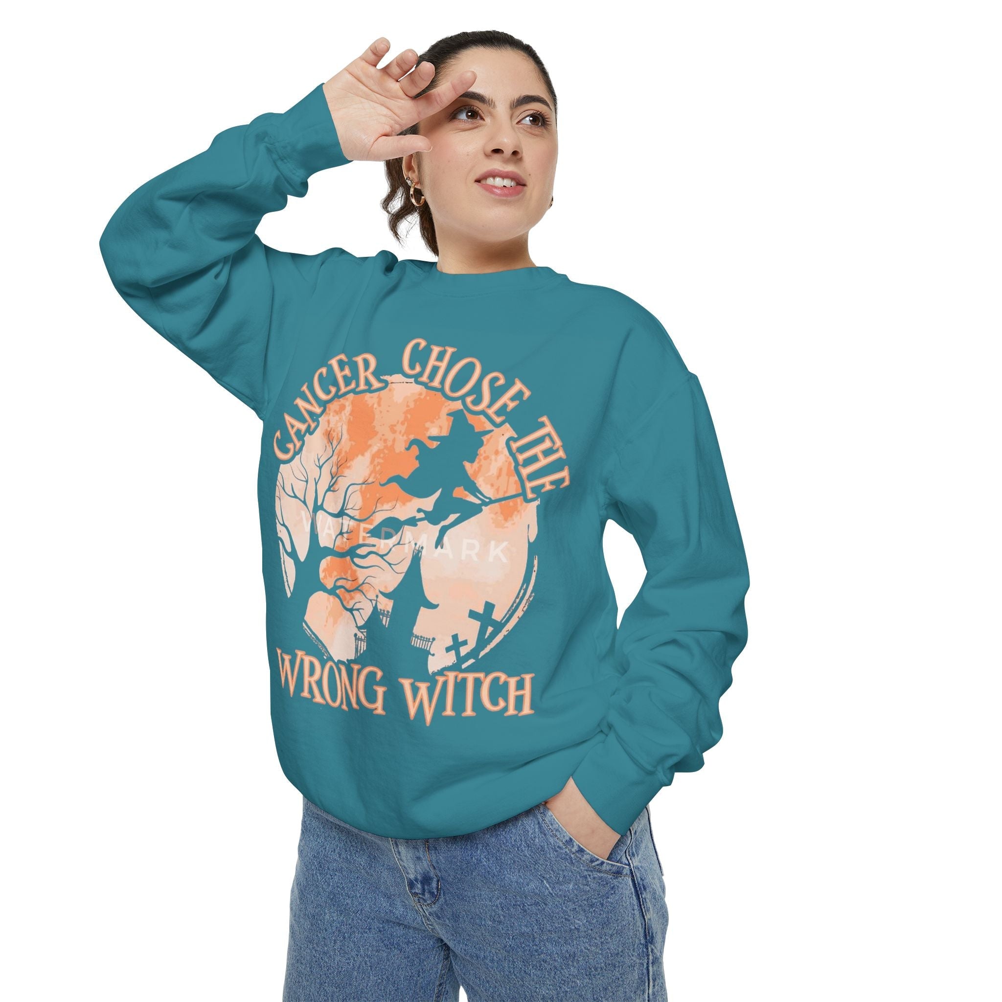 Cancer Chose the Wrong Witch Sweatshirt, Unisex Cozy Crewneck, Gift for Astrology Lovers, Witchy Style Apparel, Spiritual Gift - Metamorphosis Creations