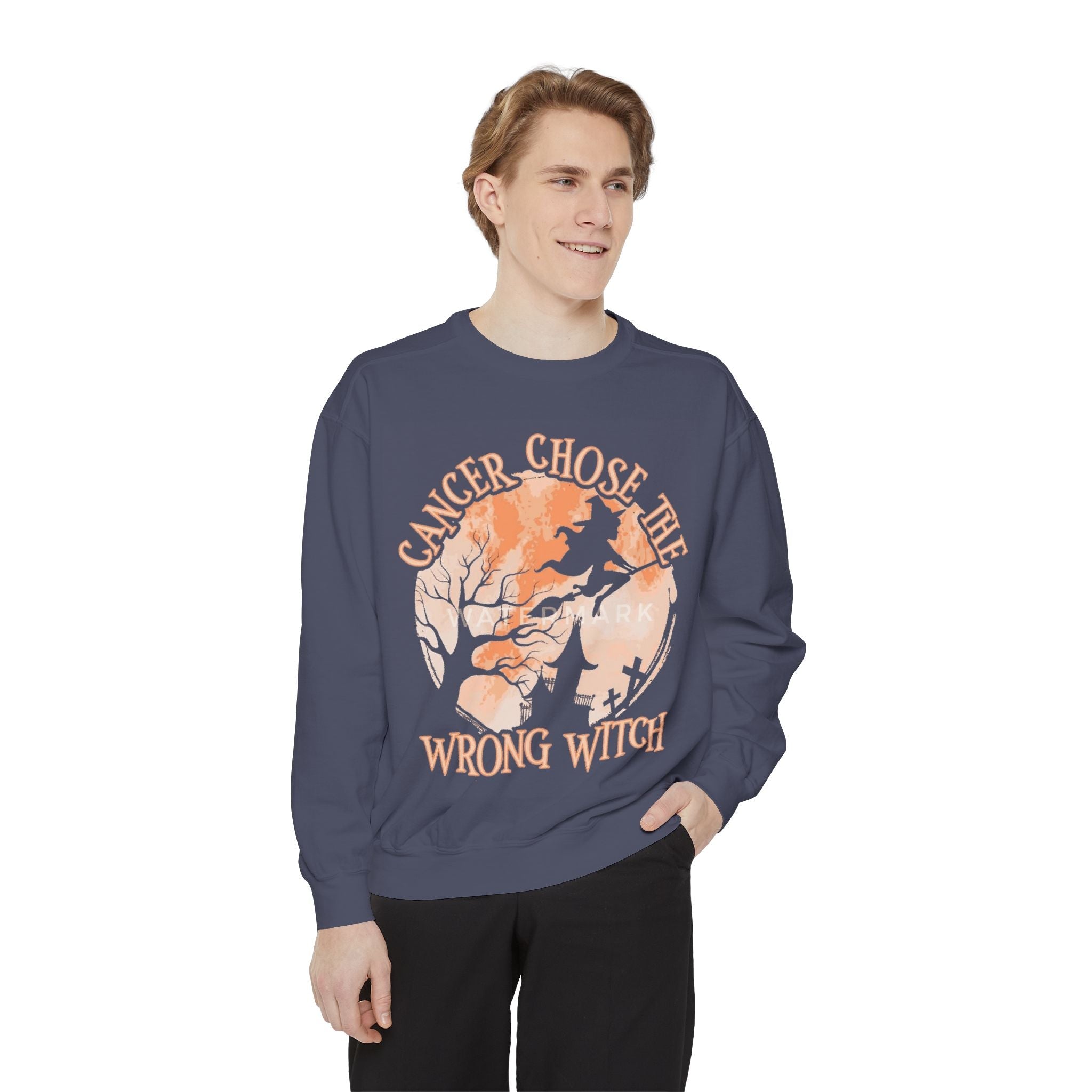 Cancer Chose the Wrong Witch Sweatshirt, Unisex Cozy Crewneck, Gift for Astrology Lovers, Witchy Style Apparel, Spiritual Gift - Metamorphosis Creations
