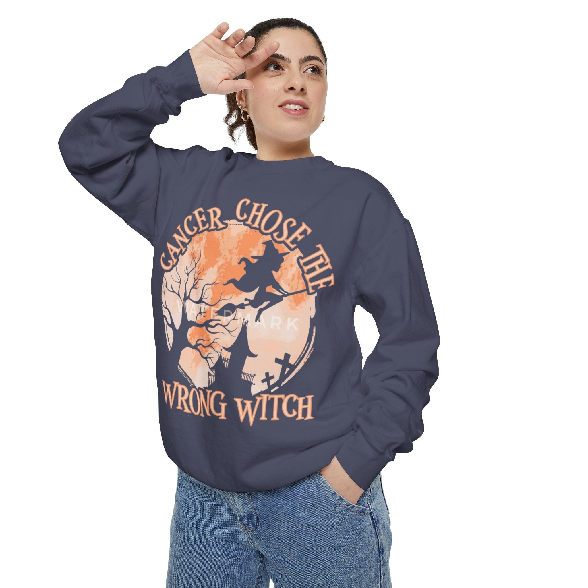 Cancer Chose the Wrong Witch Sweatshirt, Unisex Cozy Crewneck, Gift for Astrology Lovers, Witchy Style Apparel, Spiritual Gift - Metamorphosis Creations