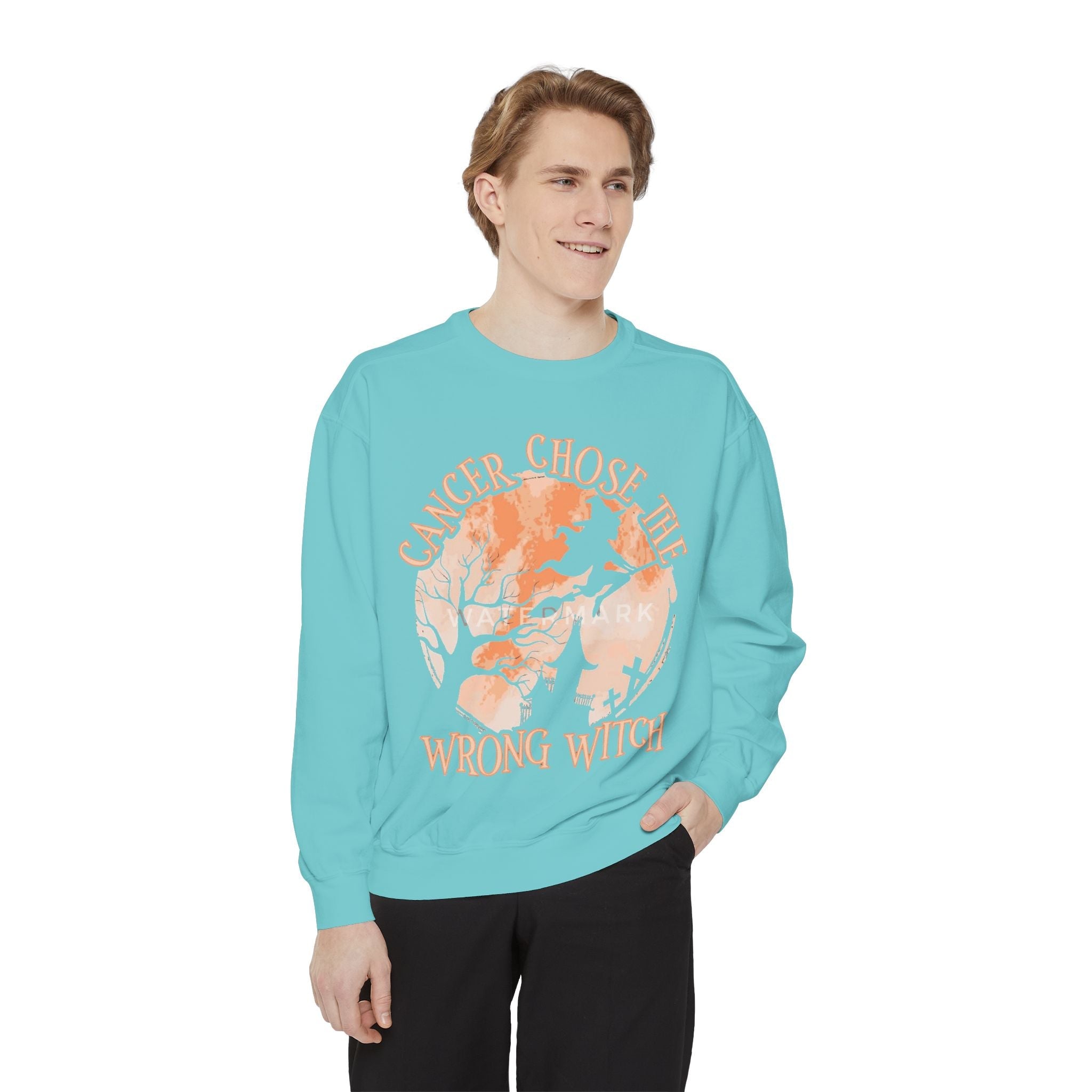 Cancer Chose the Wrong Witch Sweatshirt, Unisex Cozy Crewneck, Gift for Astrology Lovers, Witchy Style Apparel, Spiritual Gift - Metamorphosis Creations