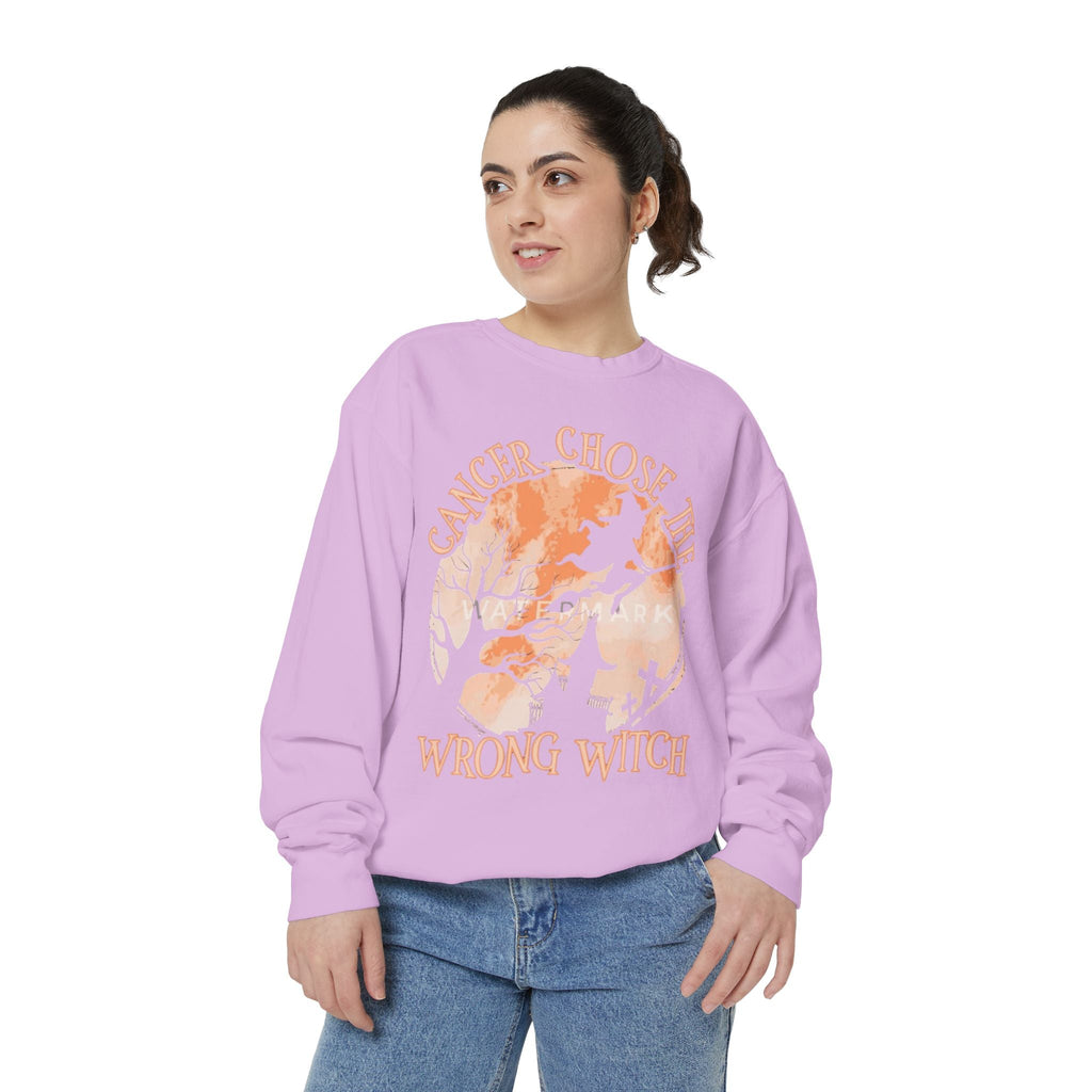 Cancer Chose the Wrong Witch Sweatshirt, Unisex Cozy Crewneck, Gift for Astrology Lovers, Witchy Style Apparel, Spiritual Gift - Metamorphosis Creations