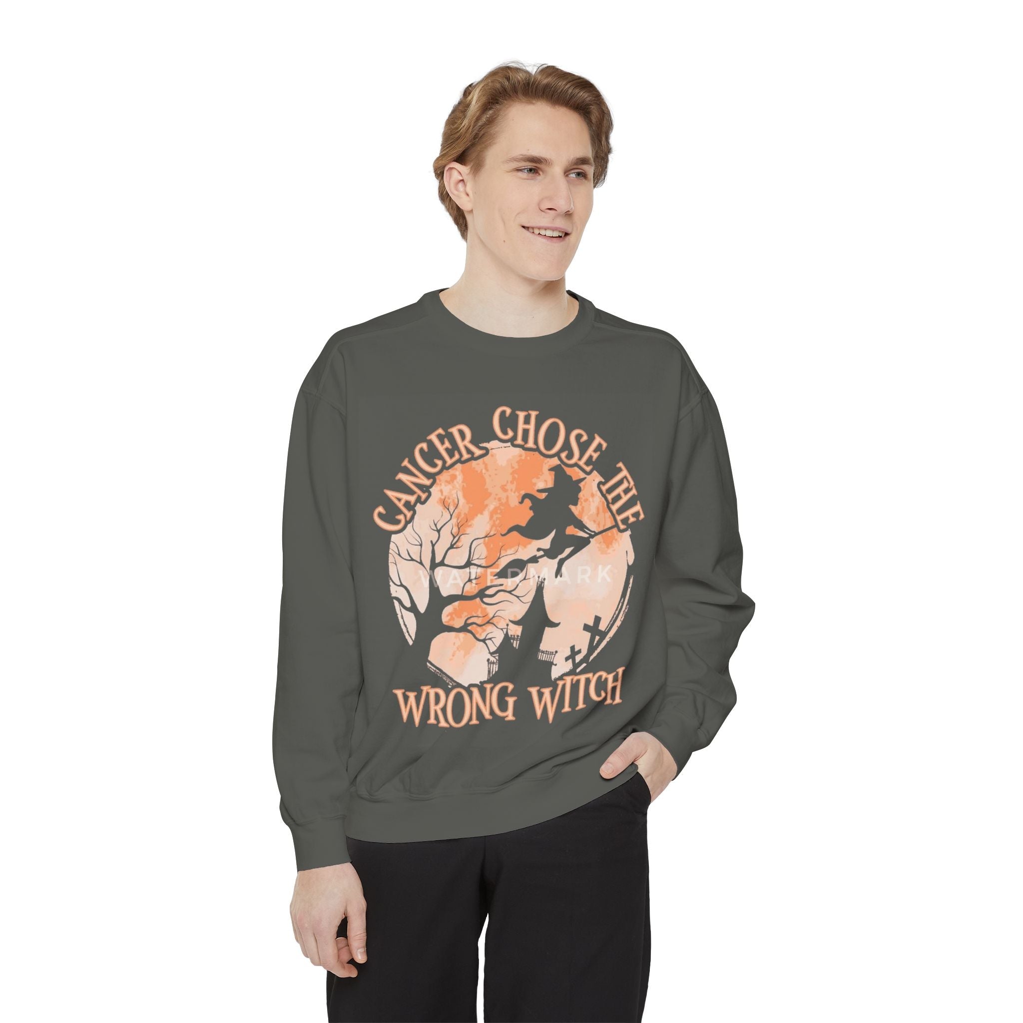 Cancer Chose the Wrong Witch Sweatshirt, Unisex Cozy Crewneck, Gift for Astrology Lovers, Witchy Style Apparel, Spiritual Gift - Metamorphosis Creations