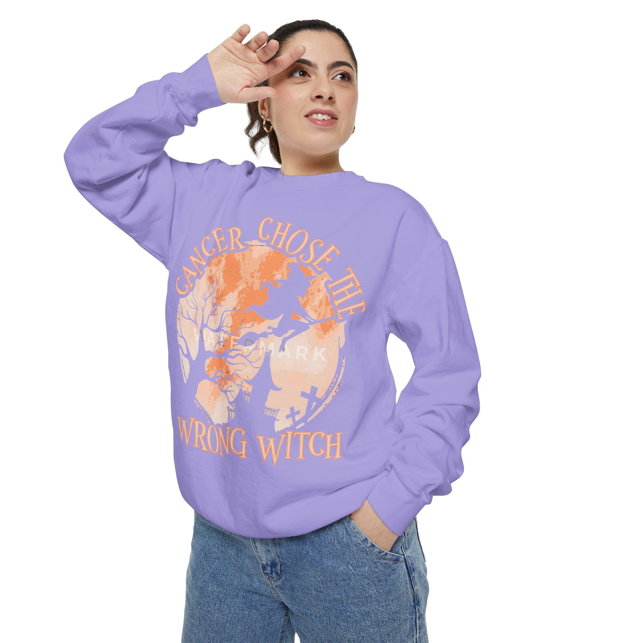 Cancer Chose the Wrong Witch Sweatshirt, Unisex Cozy Crewneck, Gift for Astrology Lovers, Witchy Style Apparel, Spiritual Gift - Metamorphosis Creations