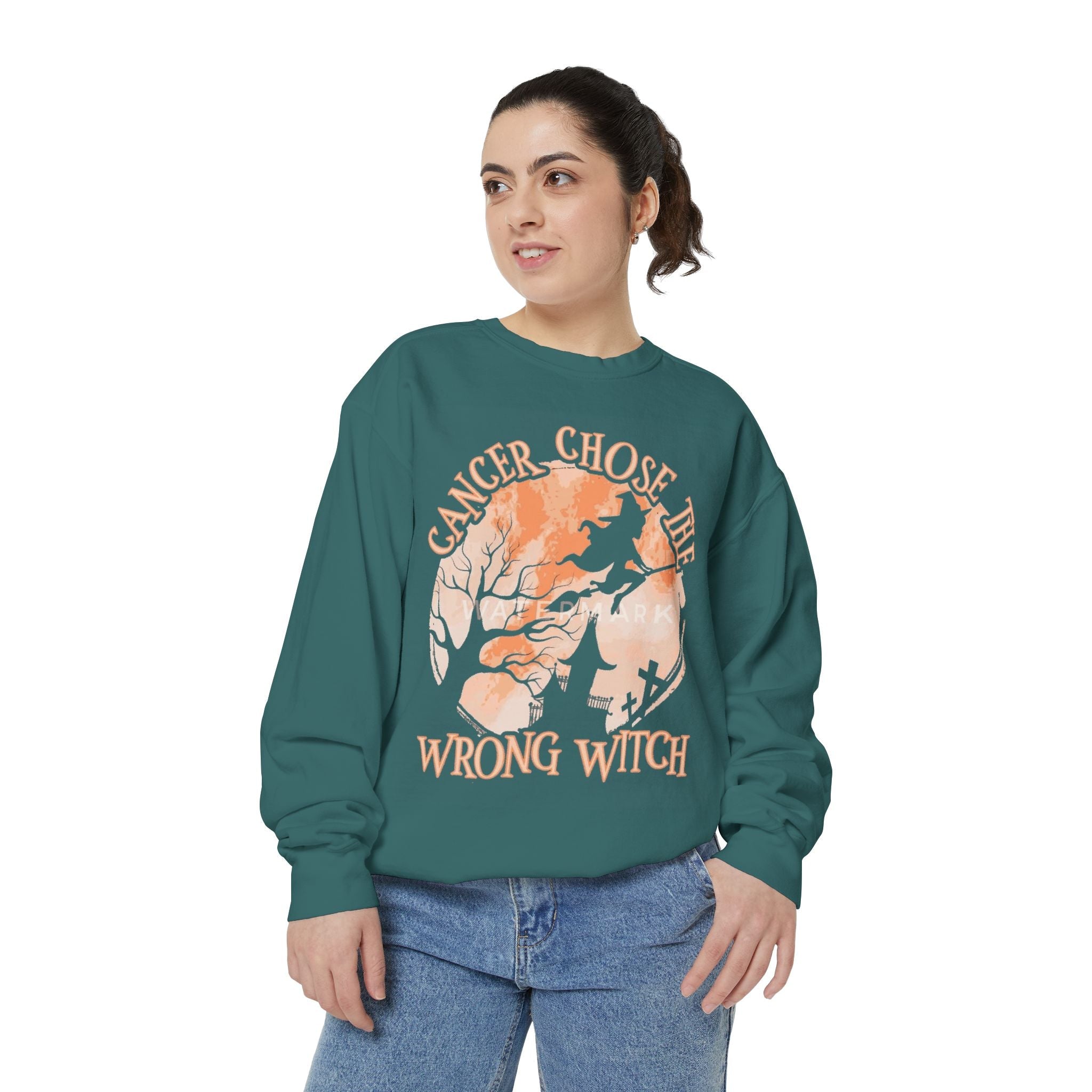 Cancer Chose the Wrong Witch Sweatshirt, Unisex Cozy Crewneck, Gift for Astrology Lovers, Witchy Style Apparel, Spiritual Gift - Metamorphosis Creations
