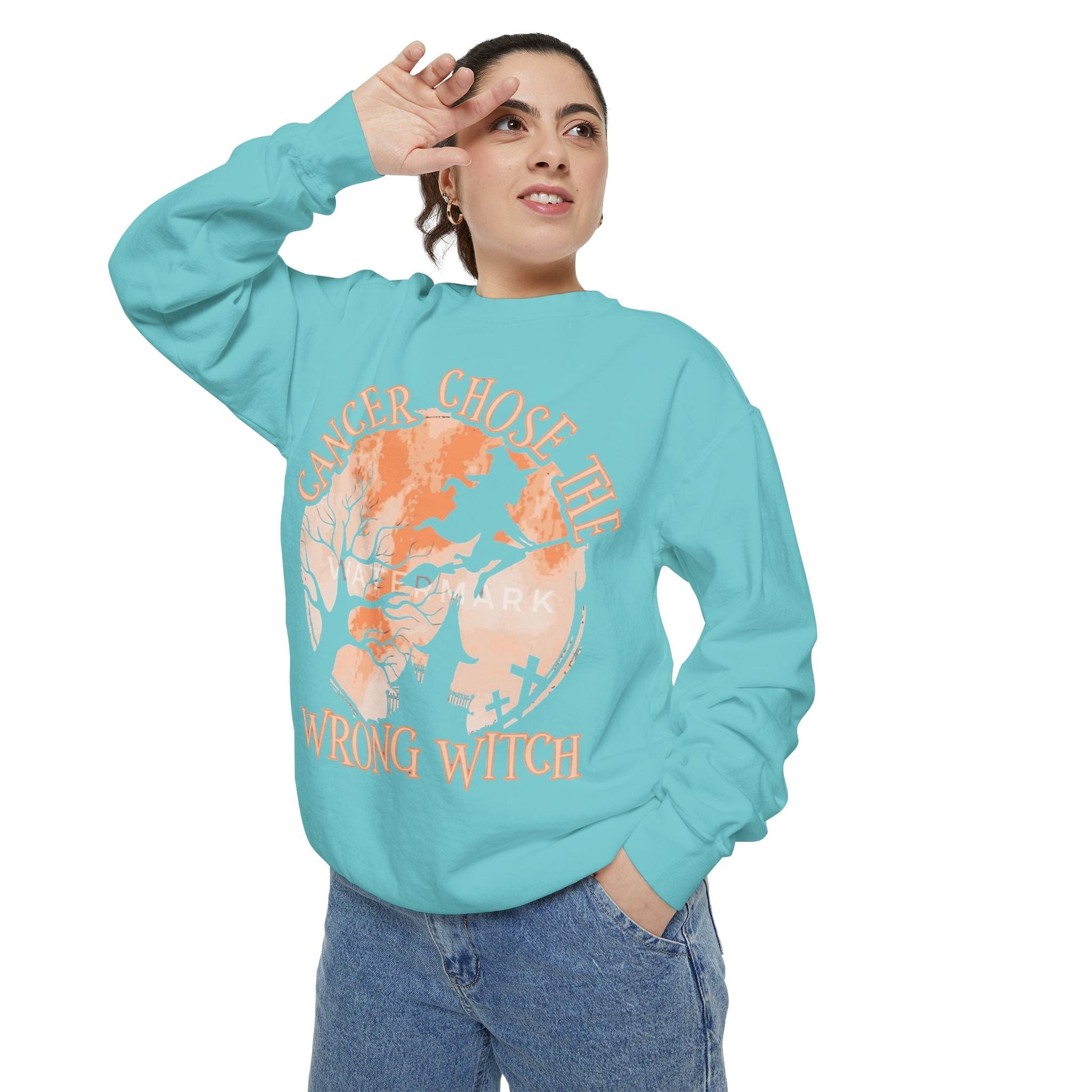 Cancer Chose the Wrong Witch Sweatshirt, Unisex Cozy Crewneck, Gift for Astrology Lovers, Witchy Style Apparel, Spiritual Gift - Metamorphosis Creations