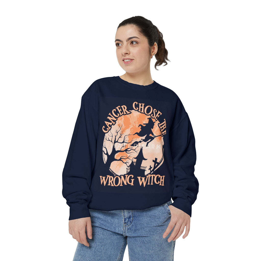 Cancer Chose the Wrong Witch Sweatshirt, Unisex Cozy Crewneck, Gift for Astrology Lovers, Witchy Style Apparel, Spiritual Gift - Metamorphosis Creations