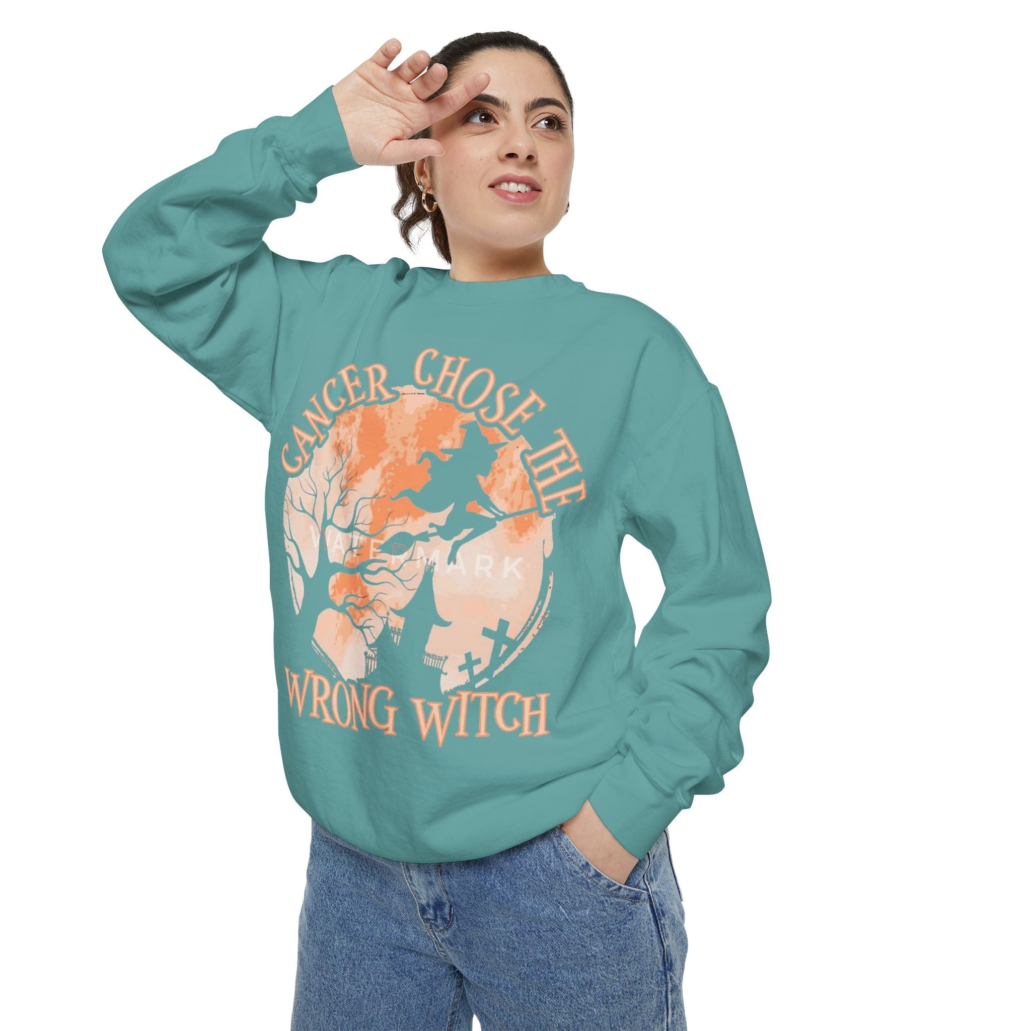 Cancer Chose the Wrong Witch Sweatshirt, Unisex Cozy Crewneck, Gift for Astrology Lovers, Witchy Style Apparel, Spiritual Gift - Metamorphosis Creations