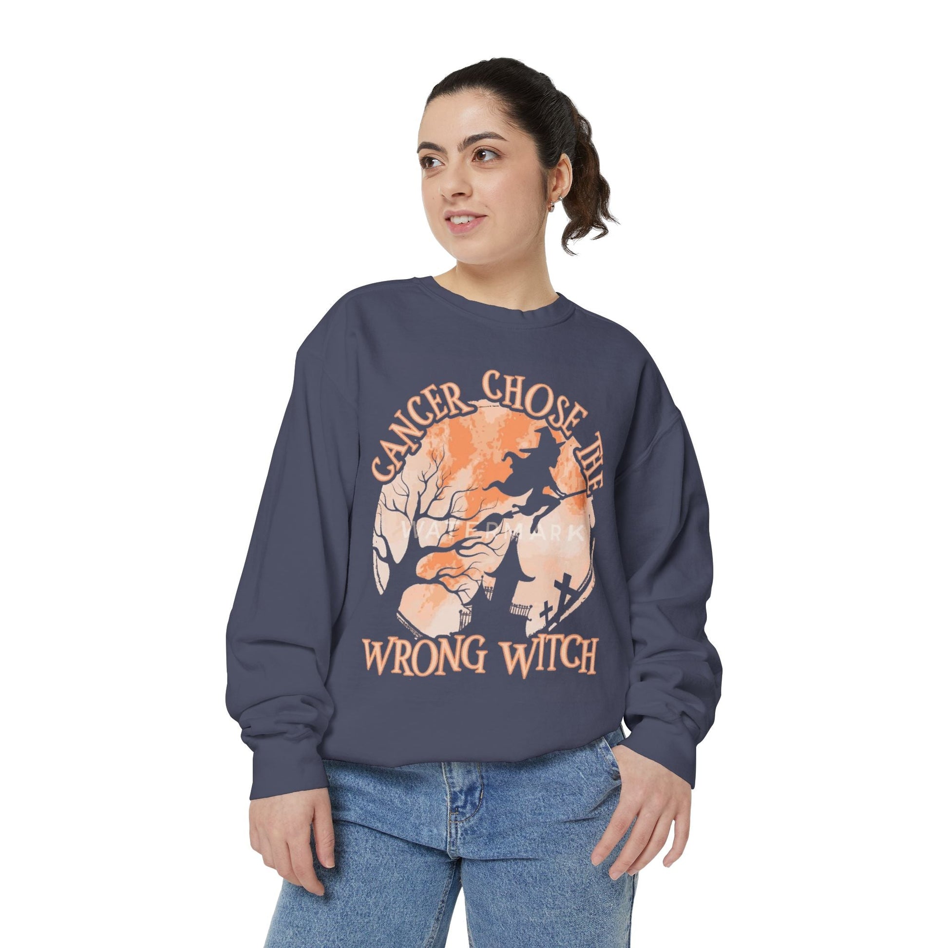 Cancer Chose the Wrong Witch Sweatshirt, Unisex Cozy Crewneck, Gift for Astrology Lovers, Witchy Style Apparel, Spiritual Gift - Metamorphosis Creations