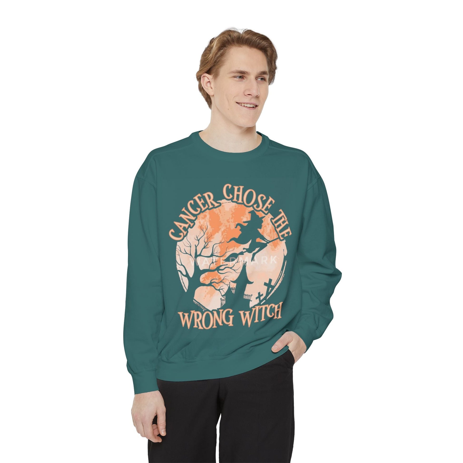 Cancer Chose the Wrong Witch Sweatshirt, Unisex Cozy Crewneck, Gift for Astrology Lovers, Witchy Style Apparel, Spiritual Gift - Metamorphosis Creations