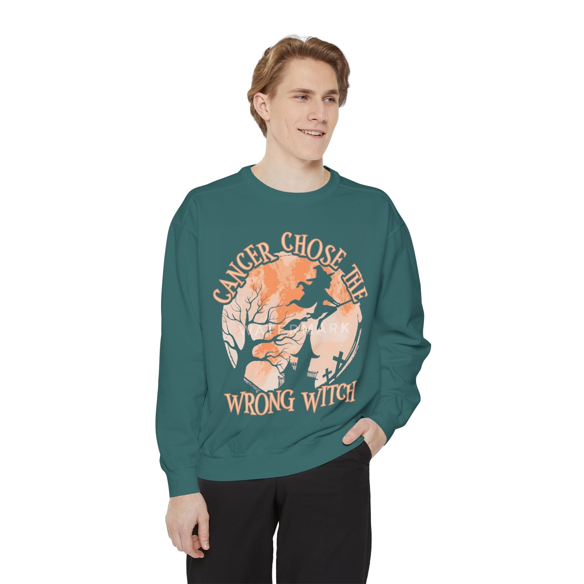 Cancer Chose the Wrong Witch Sweatshirt, Unisex Cozy Crewneck, Gift for Astrology Lovers, Witchy Style Apparel, Spiritual Gift - Metamorphosis Creations