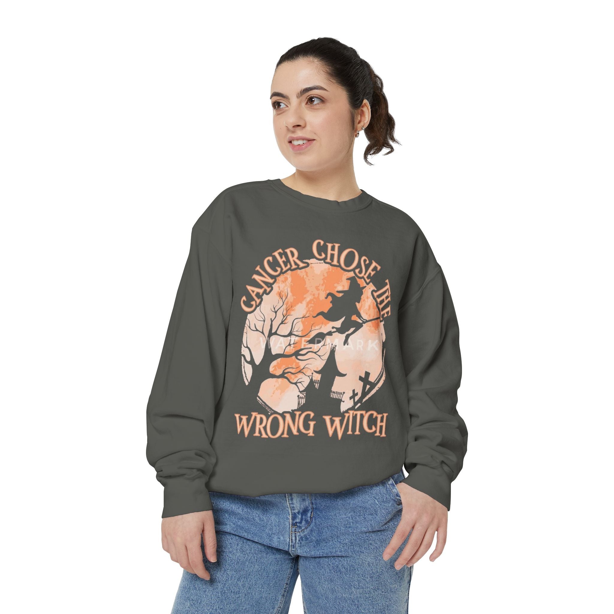 Cancer Chose the Wrong Witch Sweatshirt, Unisex Cozy Crewneck, Gift for Astrology Lovers, Witchy Style Apparel, Spiritual Gift - Metamorphosis Creations