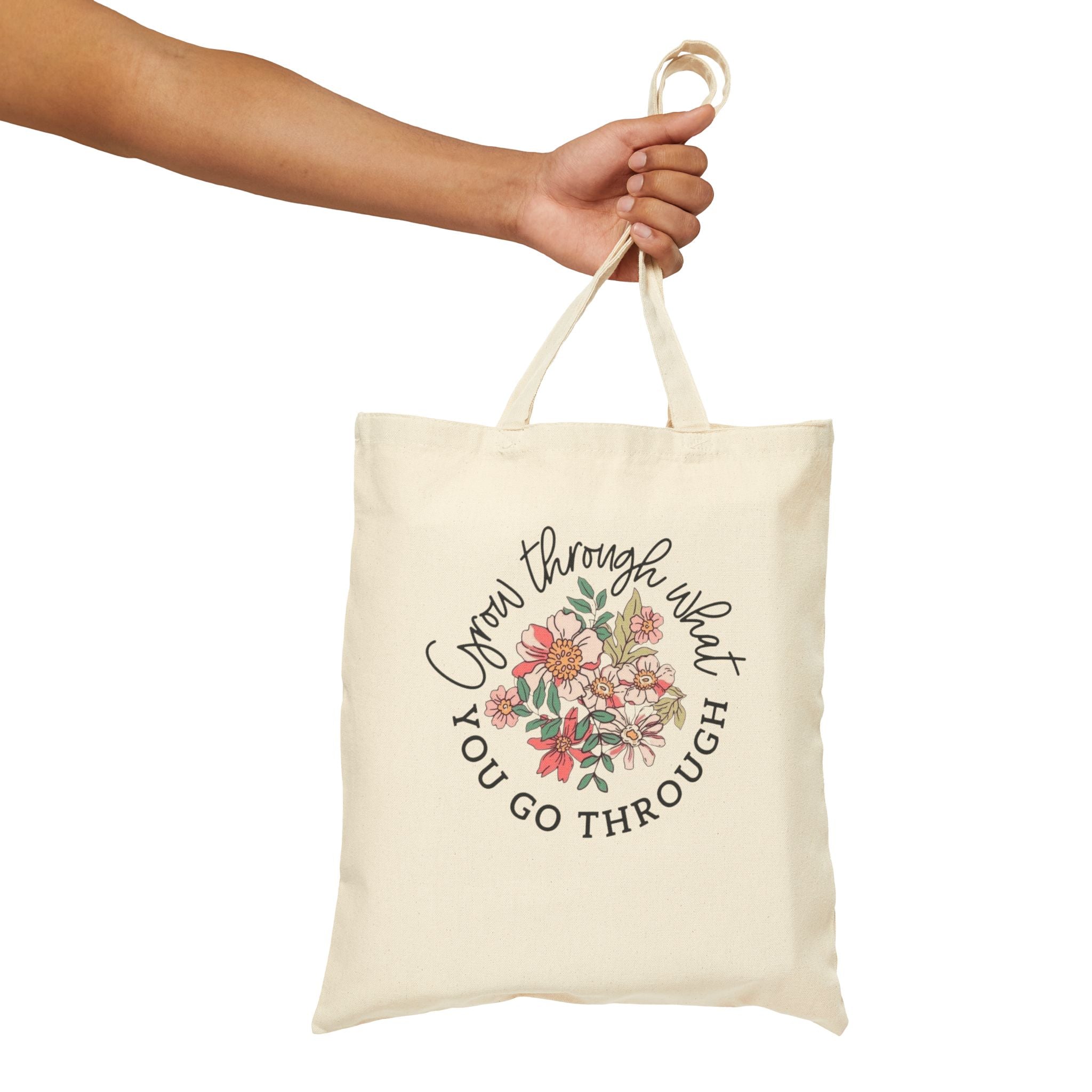 Carry Positivity Everywhere You Go Floral Inspirational Tote Bag - Perfect for Shopping, Beach Days, Gifts, Eco - Friendly, Motivational Quote - Metamorphosis Creations