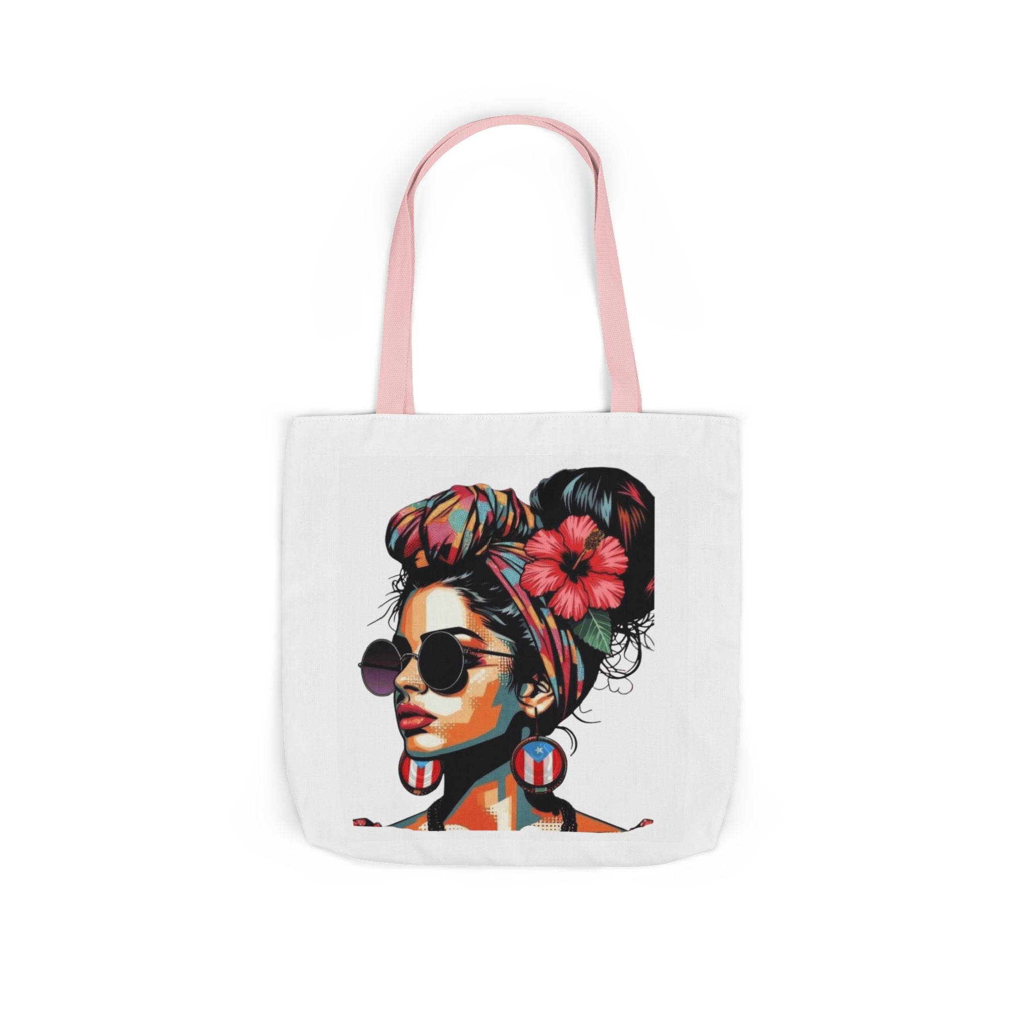 Carry Your Culture – Puerto Rican Pride in Every Step Chic Canvas Tote Bag - Stylish Floral Portrait, Trendy Beach Carryall, Mother's Day Gift, Everyday Shopper, Art Lovers Essential - Metamorphosis Creations