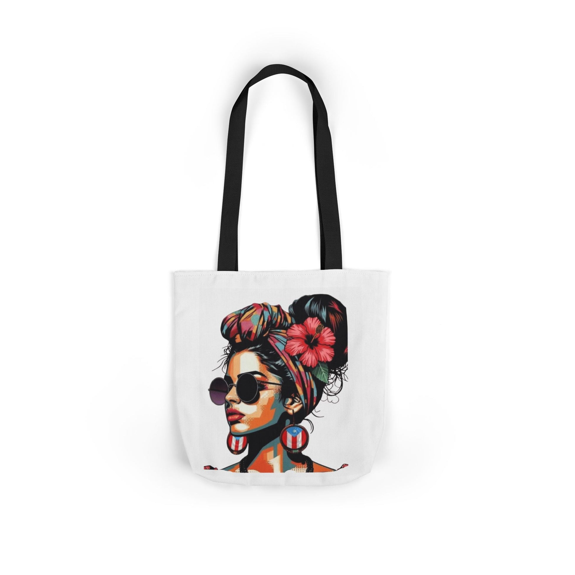 Carry Your Culture – Puerto Rican Pride in Every Step Chic Canvas Tote Bag - Stylish Floral Portrait, Trendy Beach Carryall, Mother's Day Gift, Everyday Shopper, Art Lovers Essential - Metamorphosis Creations