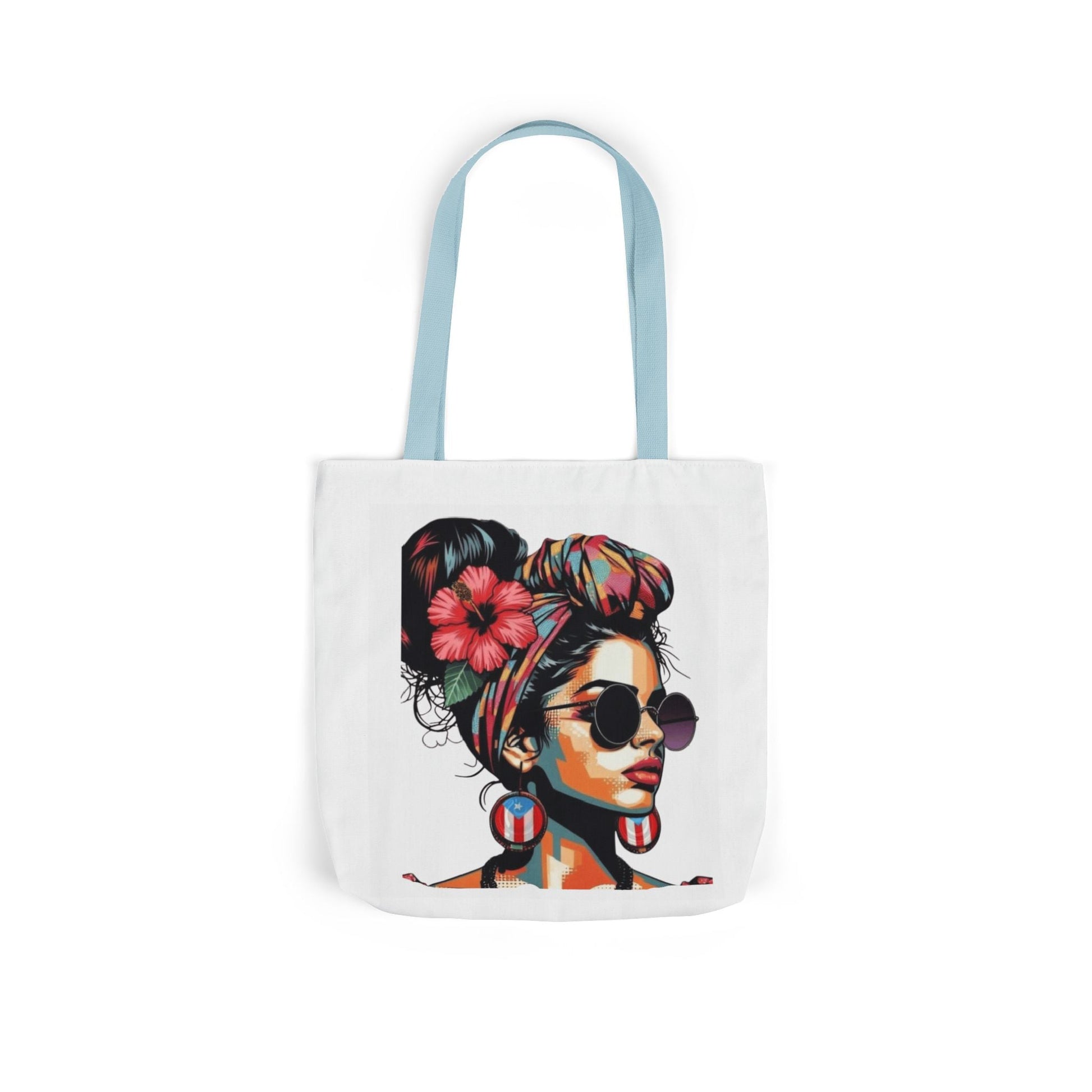 Carry Your Culture – Puerto Rican Pride in Every Step Chic Canvas Tote Bag - Stylish Floral Portrait, Trendy Beach Carryall, Mother's Day Gift, Everyday Shopper, Art Lovers Essential - Metamorphosis Creations