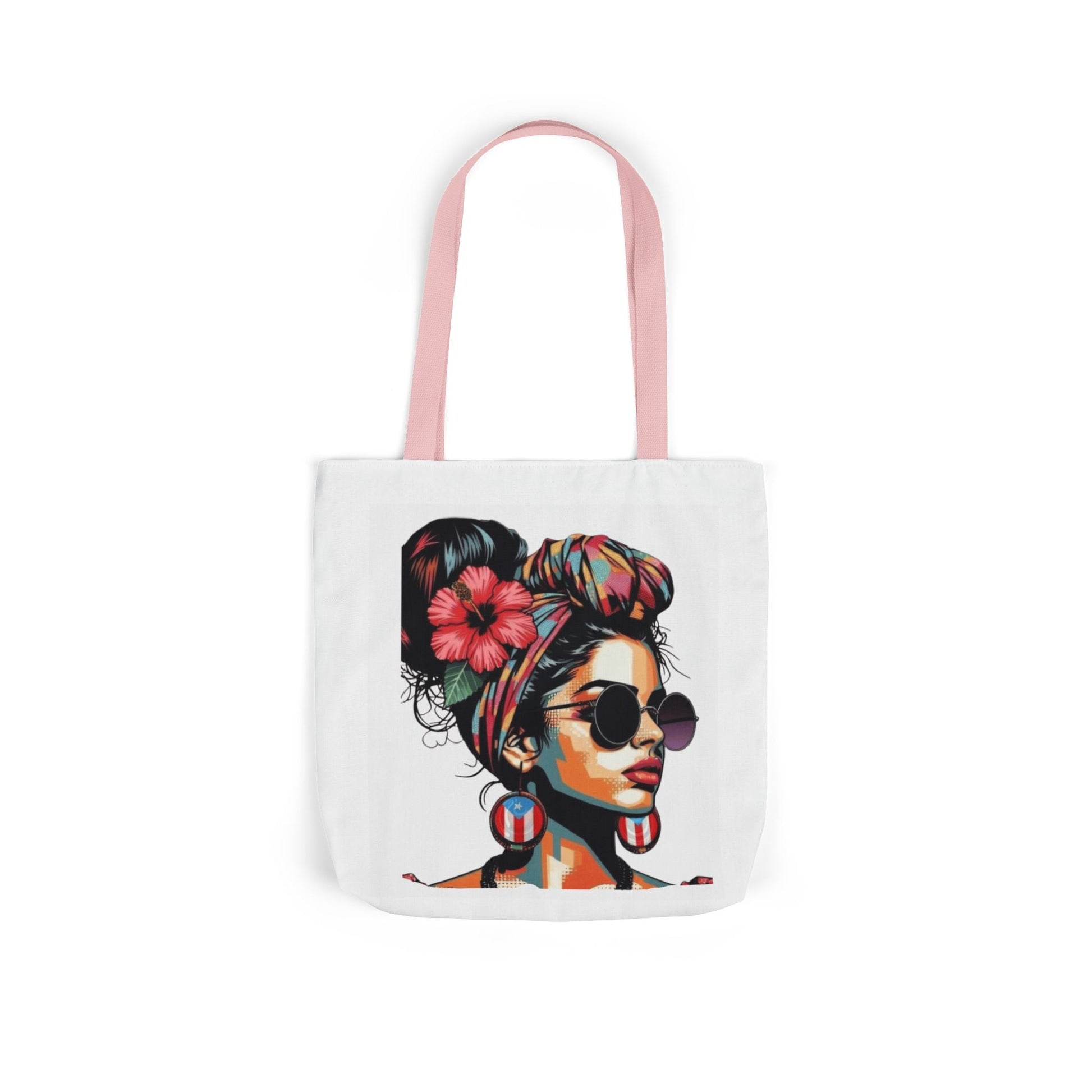 Carry Your Culture – Puerto Rican Pride in Every Step Chic Canvas Tote Bag - Stylish Floral Portrait, Trendy Beach Carryall, Mother's Day Gift, Everyday Shopper, Art Lovers Essential - Metamorphosis Creations