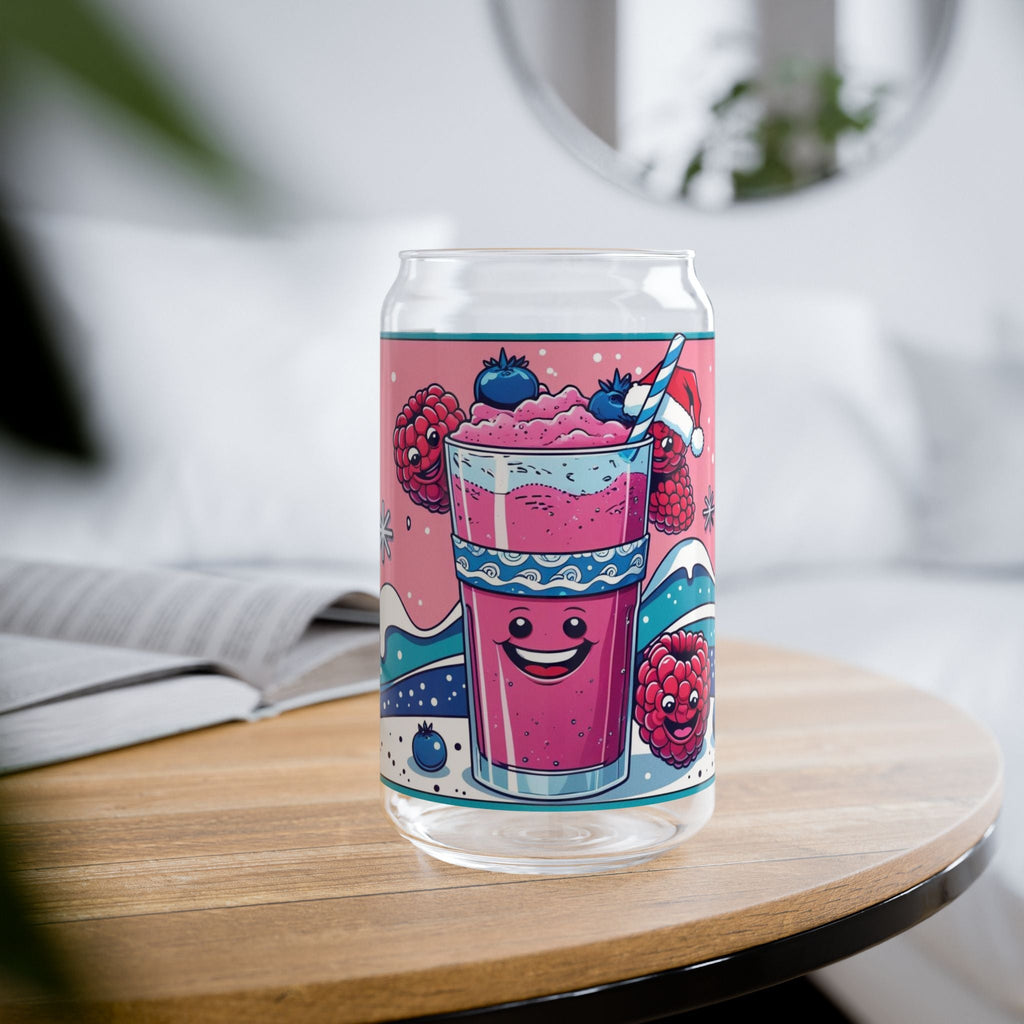 Christmas Cheerful Sipper Glass, 16oz - Fun Drinkware for Parties, Summer BBQs, Kids' Birthdays, or Casual Sips - Metamorphosis Creations