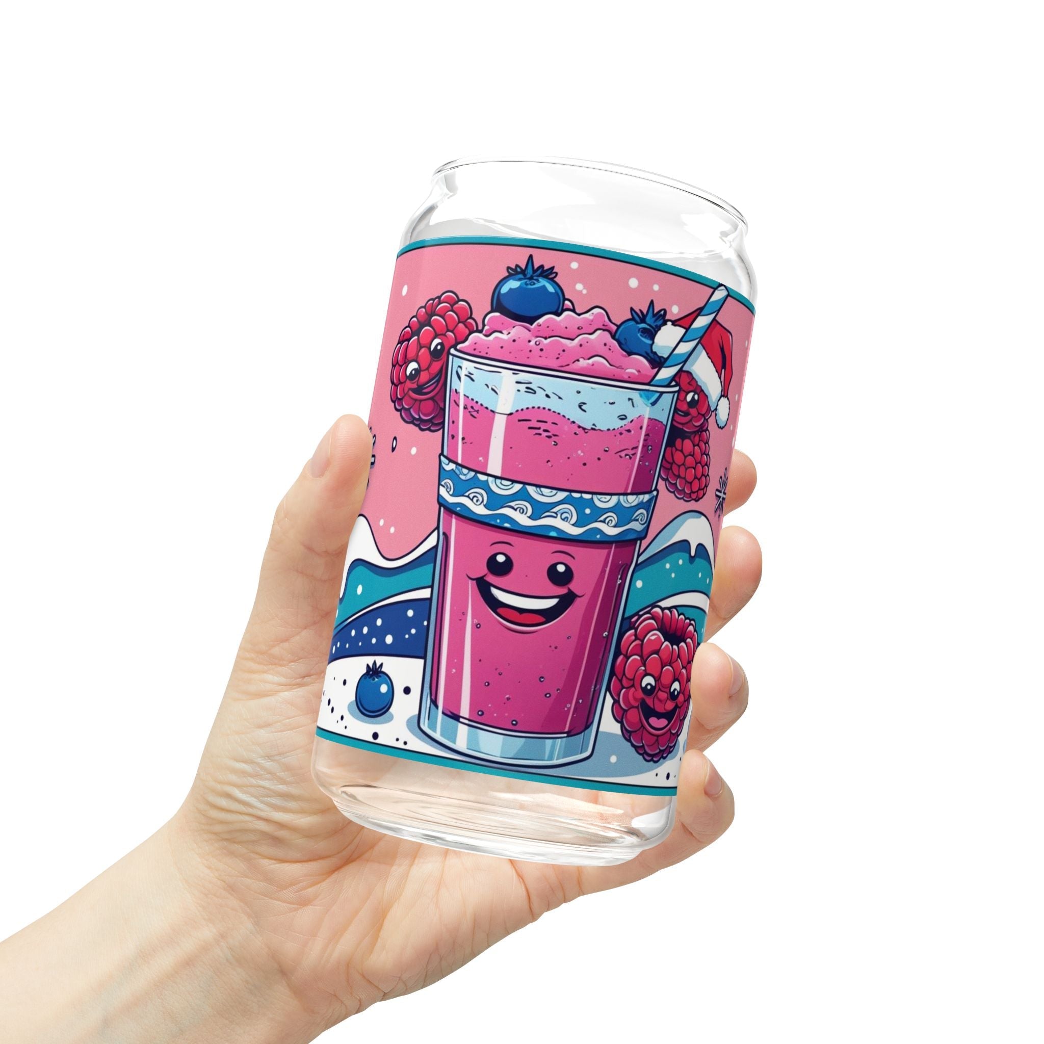 Christmas Cheerful Sipper Glass, 16oz - Fun Drinkware for Parties, Summer BBQs, Kids' Birthdays, or Casual Sips - Metamorphosis Creations