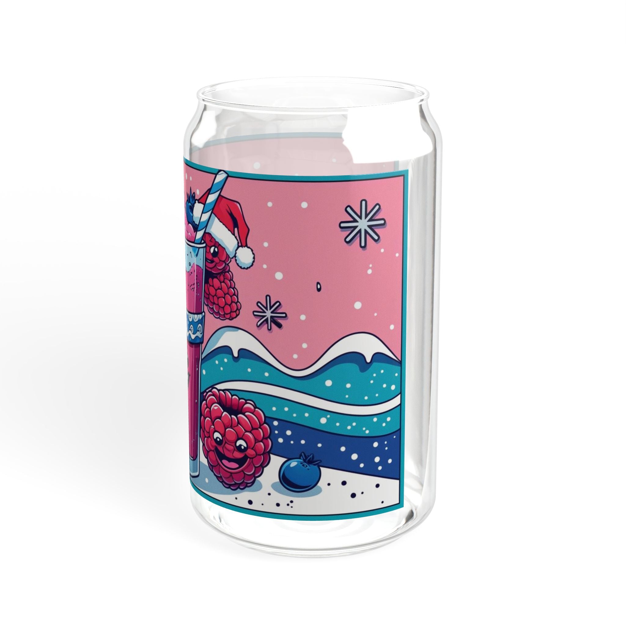 Christmas Cheerful Sipper Glass, 16oz - Fun Drinkware for Parties, Summer BBQs, Kids' Birthdays, or Casual Sips - Metamorphosis Creations