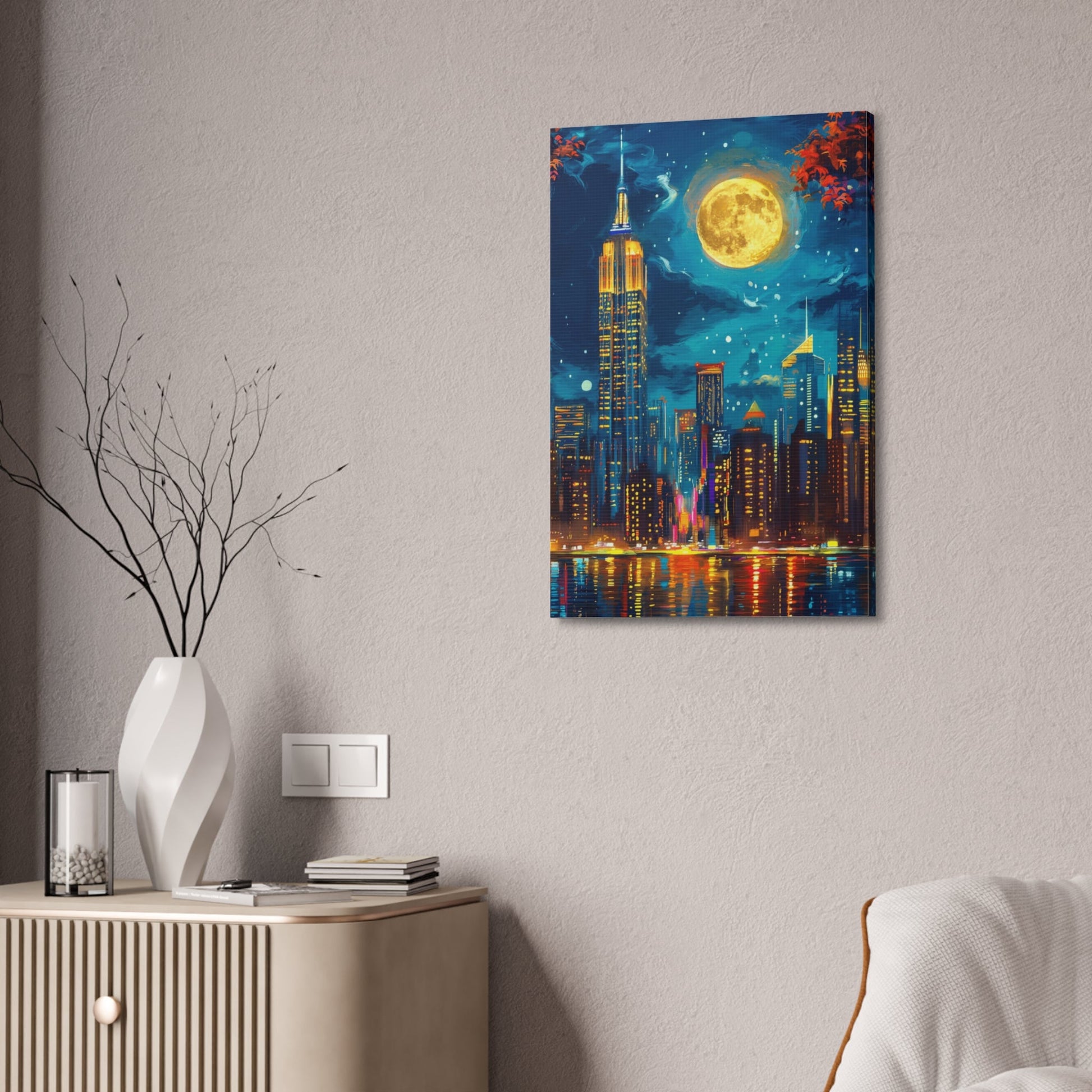 Cityscape Decor, New York Night Scene, Home Gallery Artwork, Gift for Urban Lovers, Dreams and Inspiration - Metamorphosis Creations