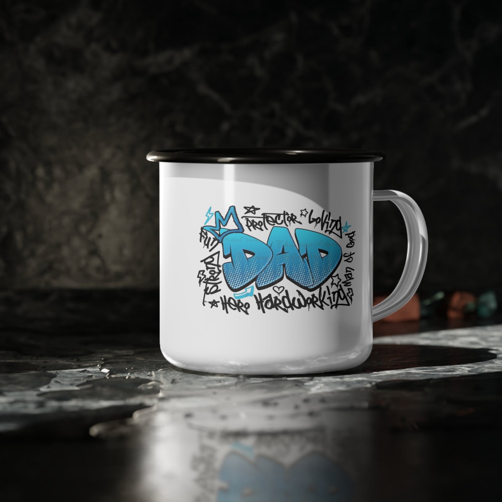 Cool Dad Enamel Camp Cup, Camping Mug for Father's Day, Outdoor Coffee Cup, Retro Dad Gift, Unique Camping Gear - Metamorphosis Creations
