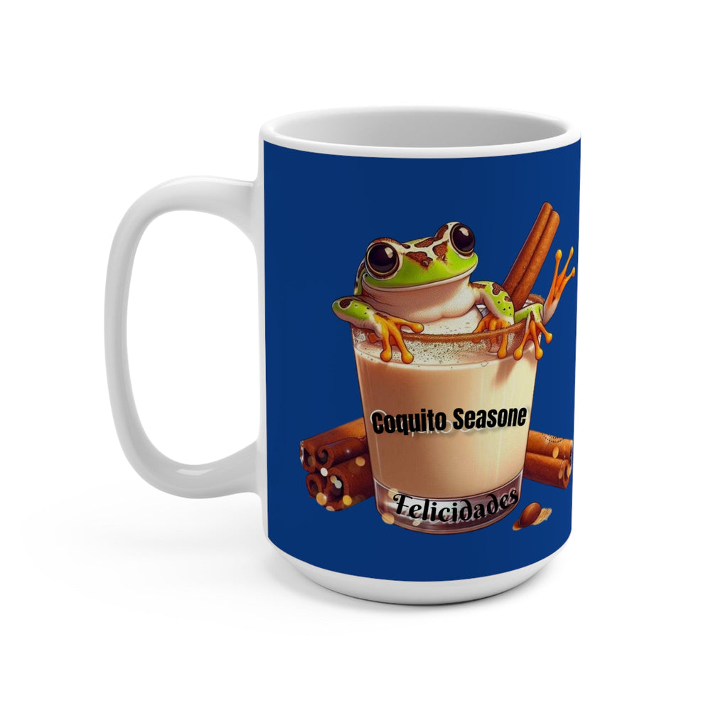 Coquito Season Mug - Fun Holiday Coffee Cup, Cute Frog Design, Ceramic Mug for Christmas, Winter Celebrations, Gift for Friends - Metamorphosis Creations