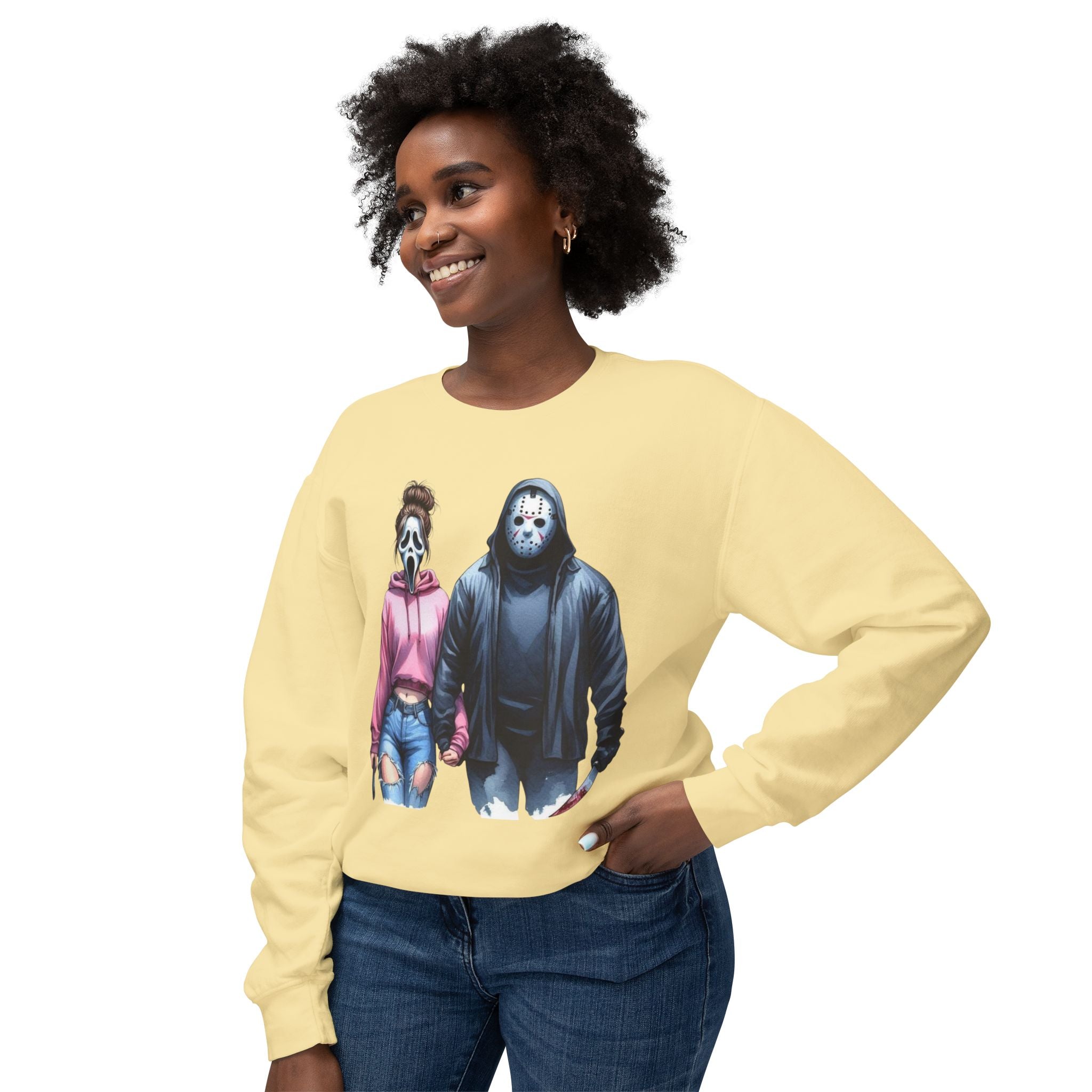 Couples Graphic Sweatshirt, Unisex Crewneck, Matching Sweatshirts, Streetwear, Perfect for Halloween and Everyday Wear - Metamorphosis Creations