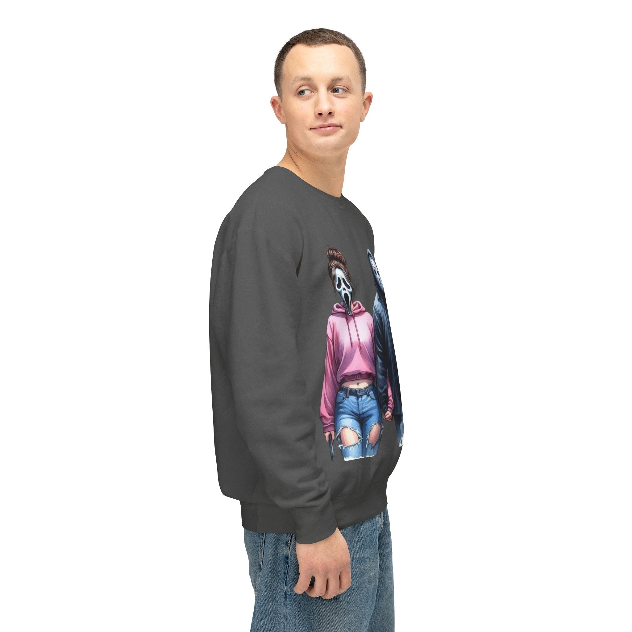 Couples Graphic Sweatshirt, Unisex Crewneck, Matching Sweatshirts, Streetwear, Perfect for Halloween and Everyday Wear - Metamorphosis Creations