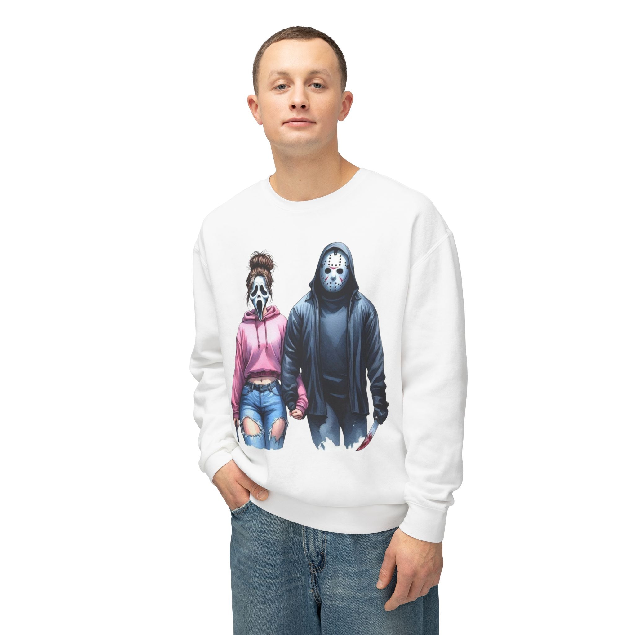 Couples Graphic Sweatshirt, Unisex Crewneck, Matching Sweatshirts, Streetwear, Perfect for Halloween and Everyday Wear - Metamorphosis Creations