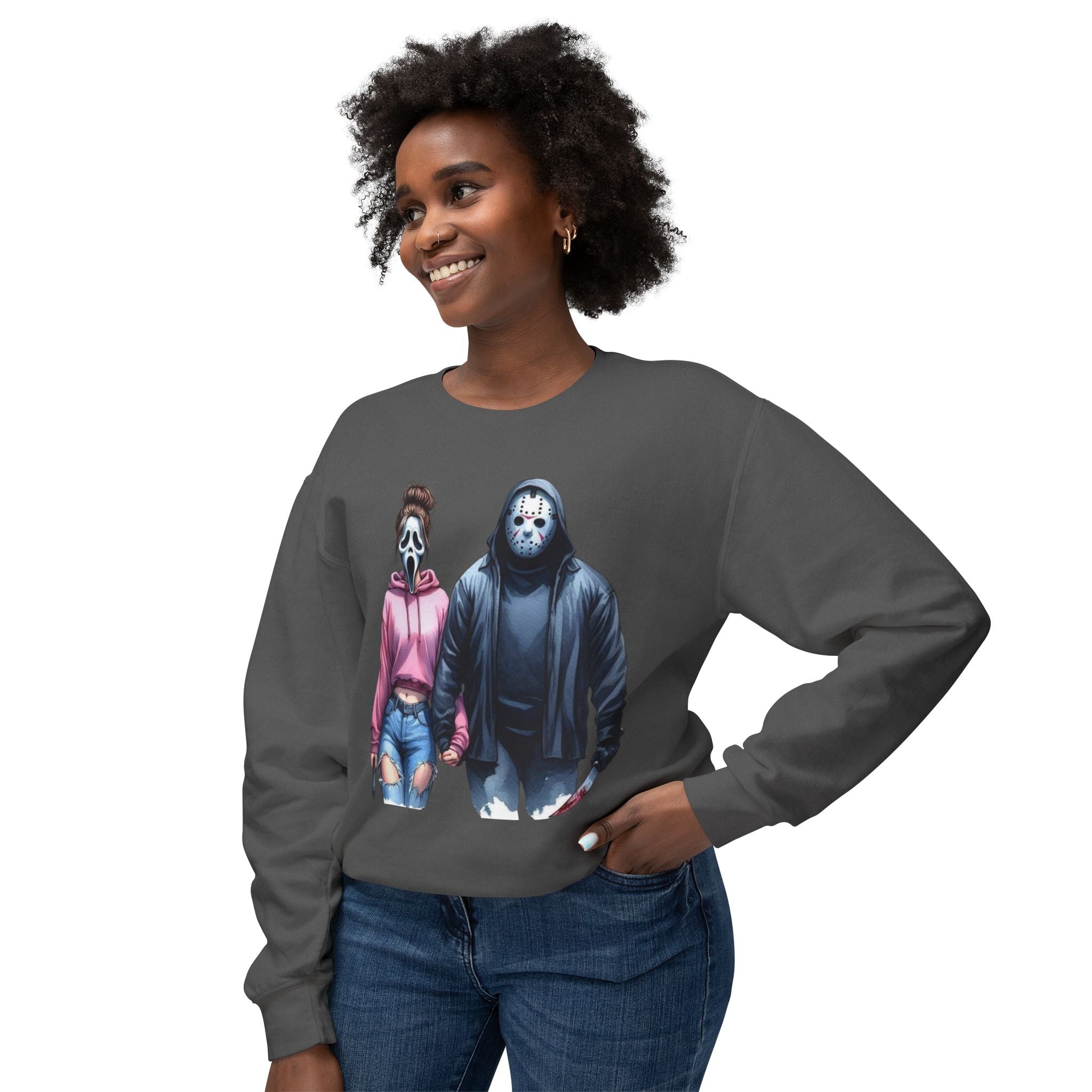 Couples Graphic Sweatshirt, Unisex Crewneck, Matching Sweatshirts, Streetwear, Perfect for Halloween and Everyday Wear - Metamorphosis Creations