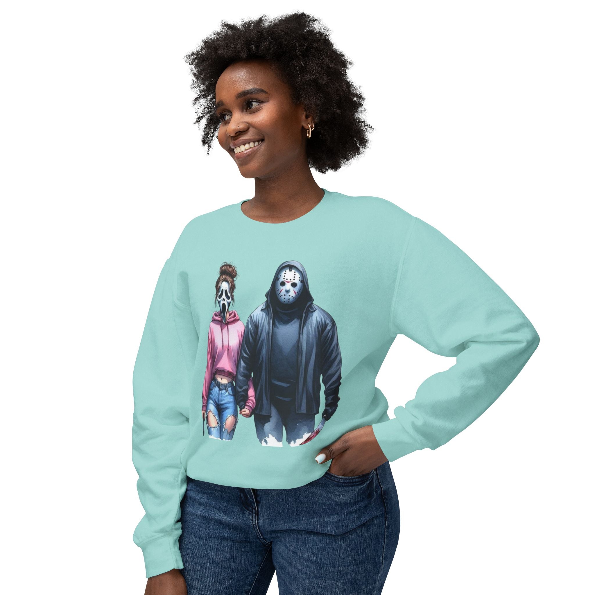 Couples Graphic Sweatshirt, Unisex Crewneck, Matching Sweatshirts, Streetwear, Perfect for Halloween and Everyday Wear - Metamorphosis Creations