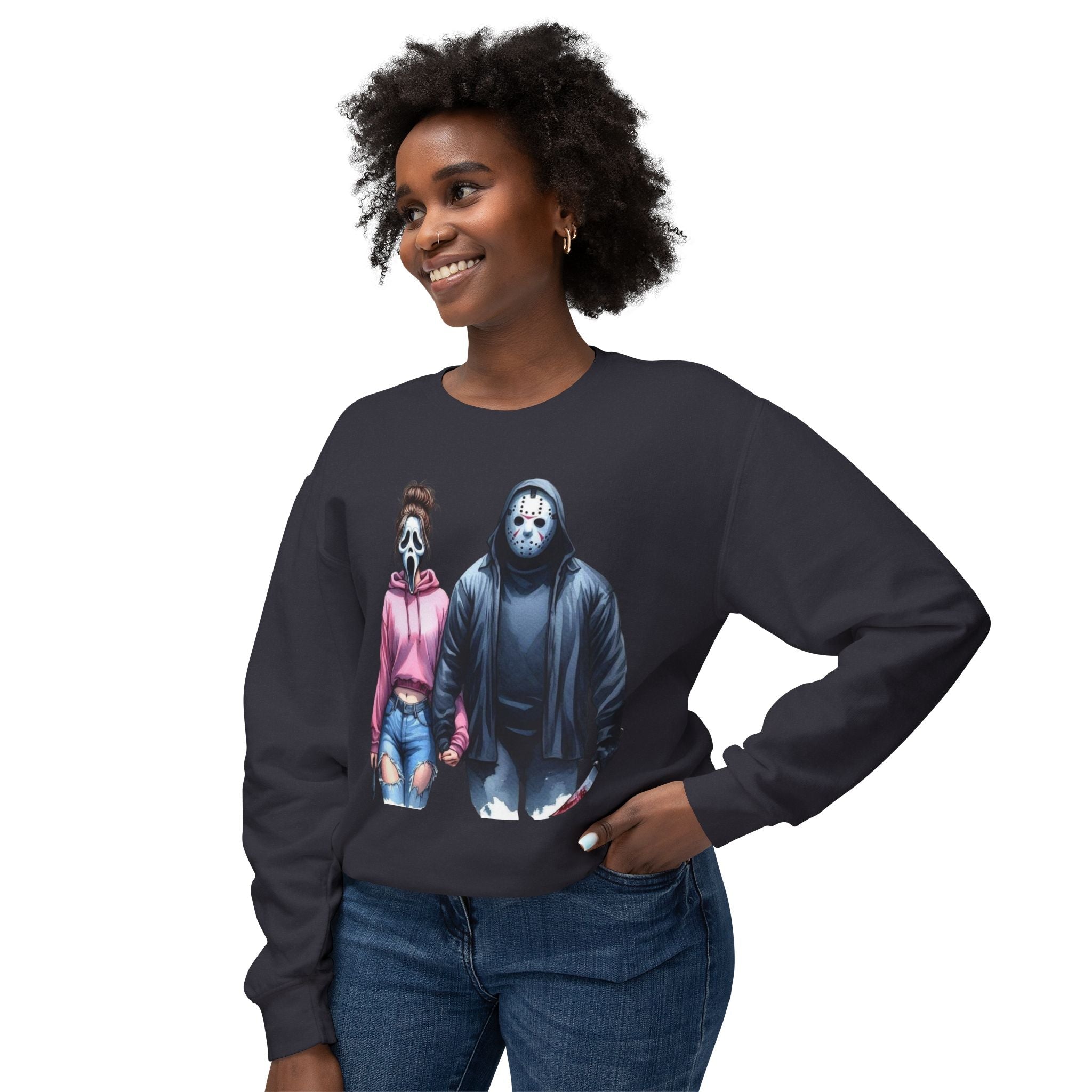 Couples Graphic Sweatshirt, Unisex Crewneck, Matching Sweatshirts, Streetwear, Perfect for Halloween and Everyday Wear - Metamorphosis Creations