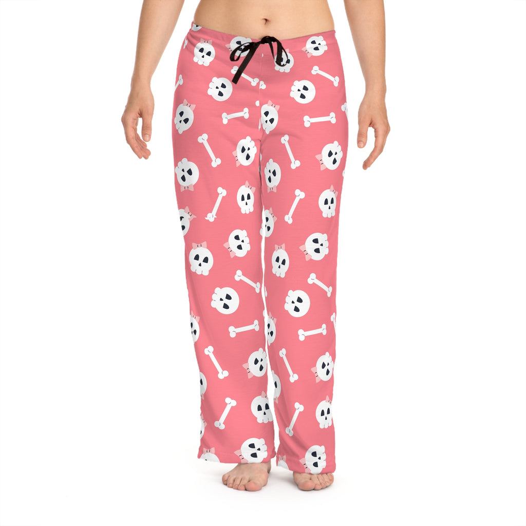 Cozy Halloween Pajamas – Spooky & Comfy for the Season Women's Skull and Bone Pajama Pants, Cozy Sleepwear, Fun Loungewear, Halloween Gift, Unique Bone Pattern - Metamorphosis Creations