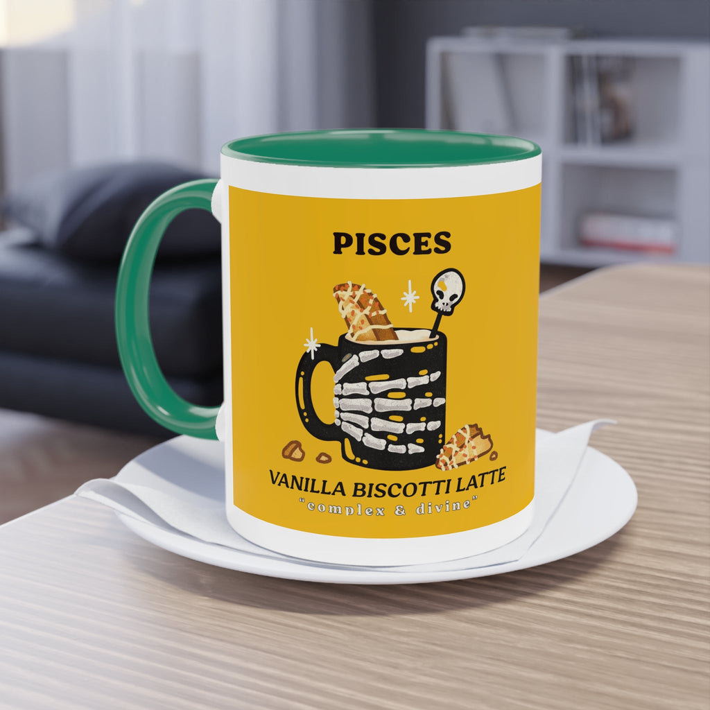 creepy cute mugs Pisces Zodiac Two - Tone Coffee Mug, Horoscope Gift, Astrology Mug, Unique Coffee Cup, Personalized Birthday Present - Metamorphosis Creations