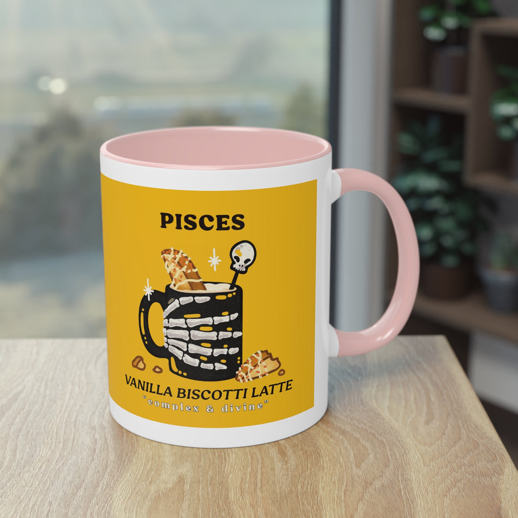 creepy cute mugs Pisces Zodiac Two - Tone Coffee Mug, Horoscope Gift, Astrology Mug, Unique Coffee Cup, Personalized Birthday Present - Metamorphosis Creations