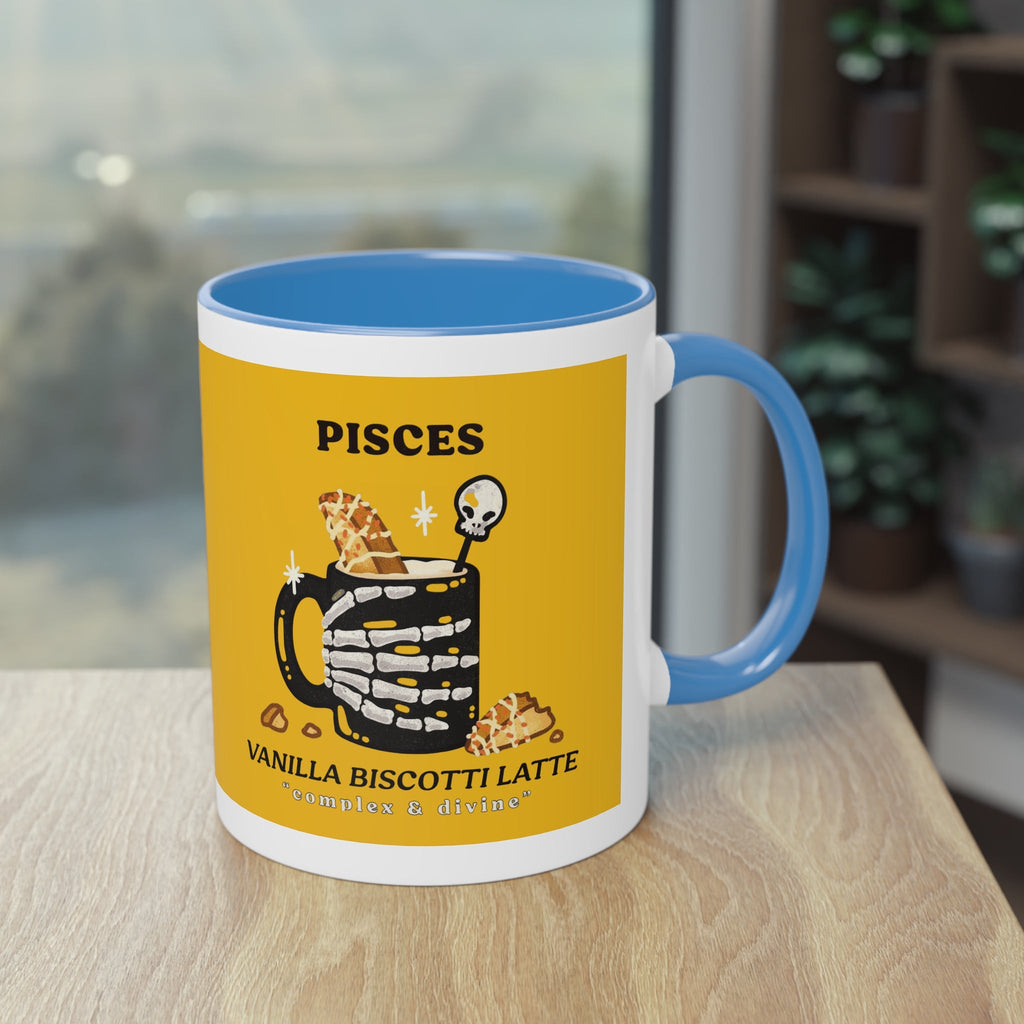 creepy cute mugs Pisces Zodiac Two - Tone Coffee Mug, Horoscope Gift, Astrology Mug, Unique Coffee Cup, Personalized Birthday Present - Metamorphosis Creations