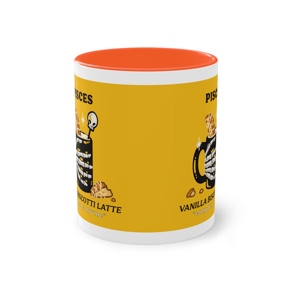 creepy cute mugs Pisces Zodiac Two - Tone Coffee Mug, Horoscope Gift, Astrology Mug, Unique Coffee Cup, Personalized Birthday Present - Metamorphosis Creations