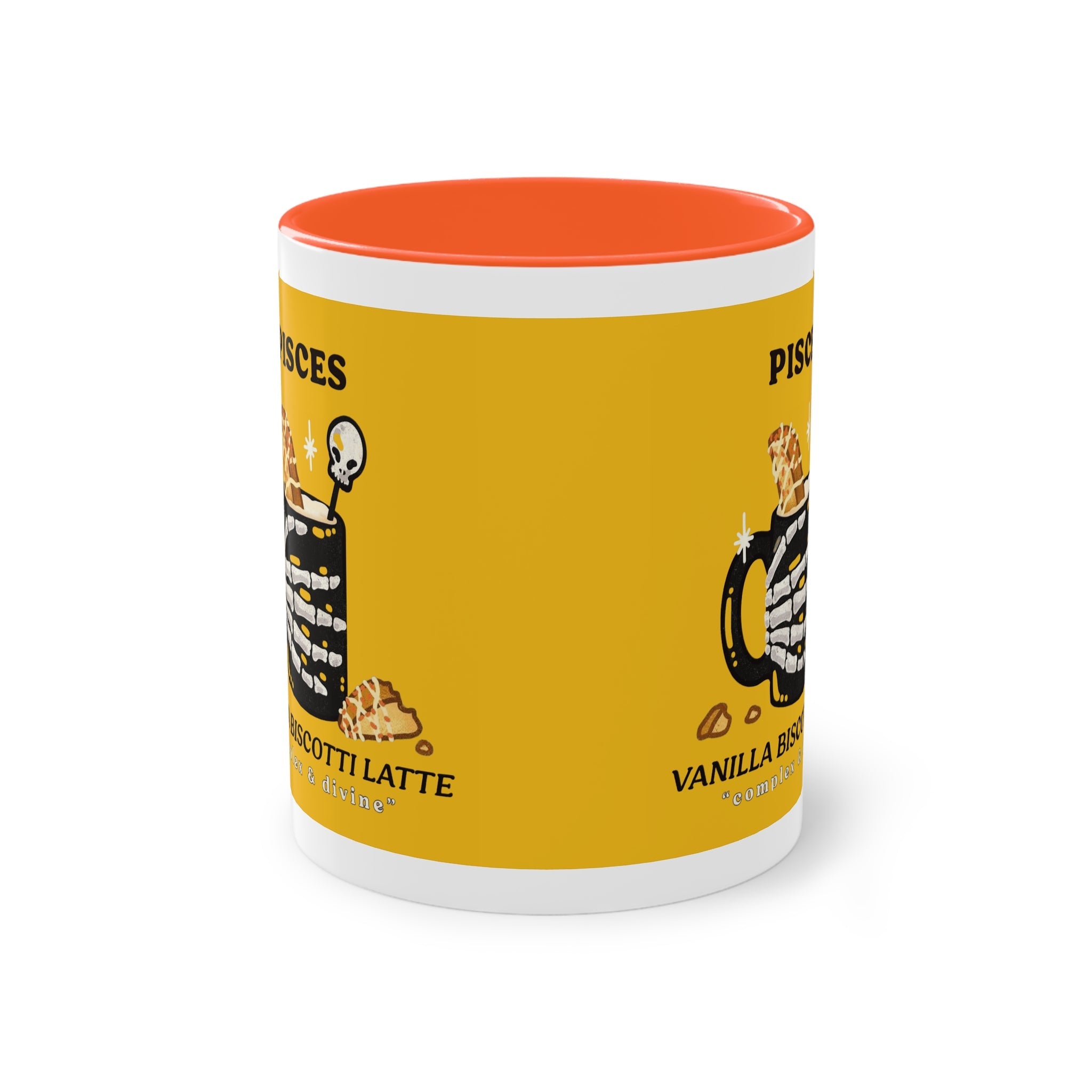 creepy cute mugs Pisces Zodiac Two - Tone Coffee Mug, Horoscope Gift, Astrology Mug, Unique Coffee Cup, Personalized Birthday Present - Metamorphosis Creations