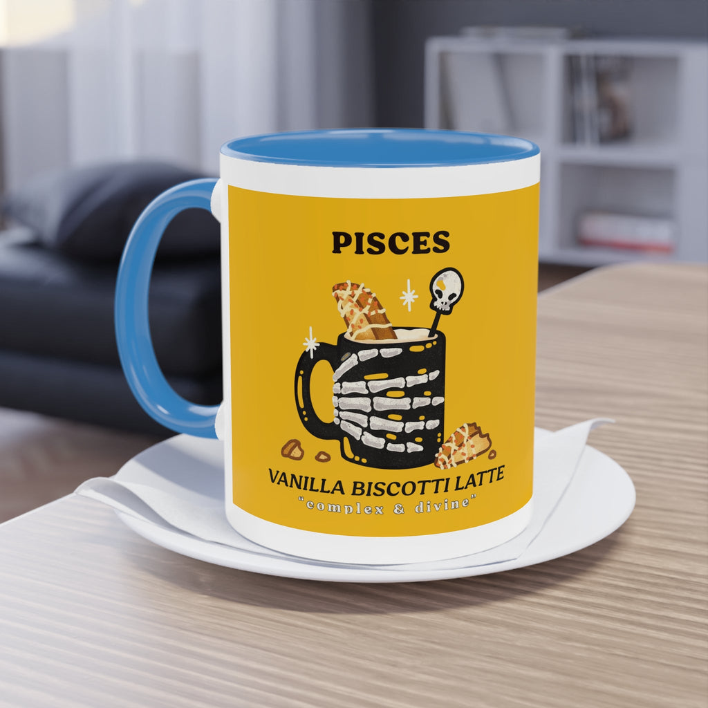creepy cute mugs Pisces Zodiac Two - Tone Coffee Mug, Horoscope Gift, Astrology Mug, Unique Coffee Cup, Personalized Birthday Present - Metamorphosis Creations