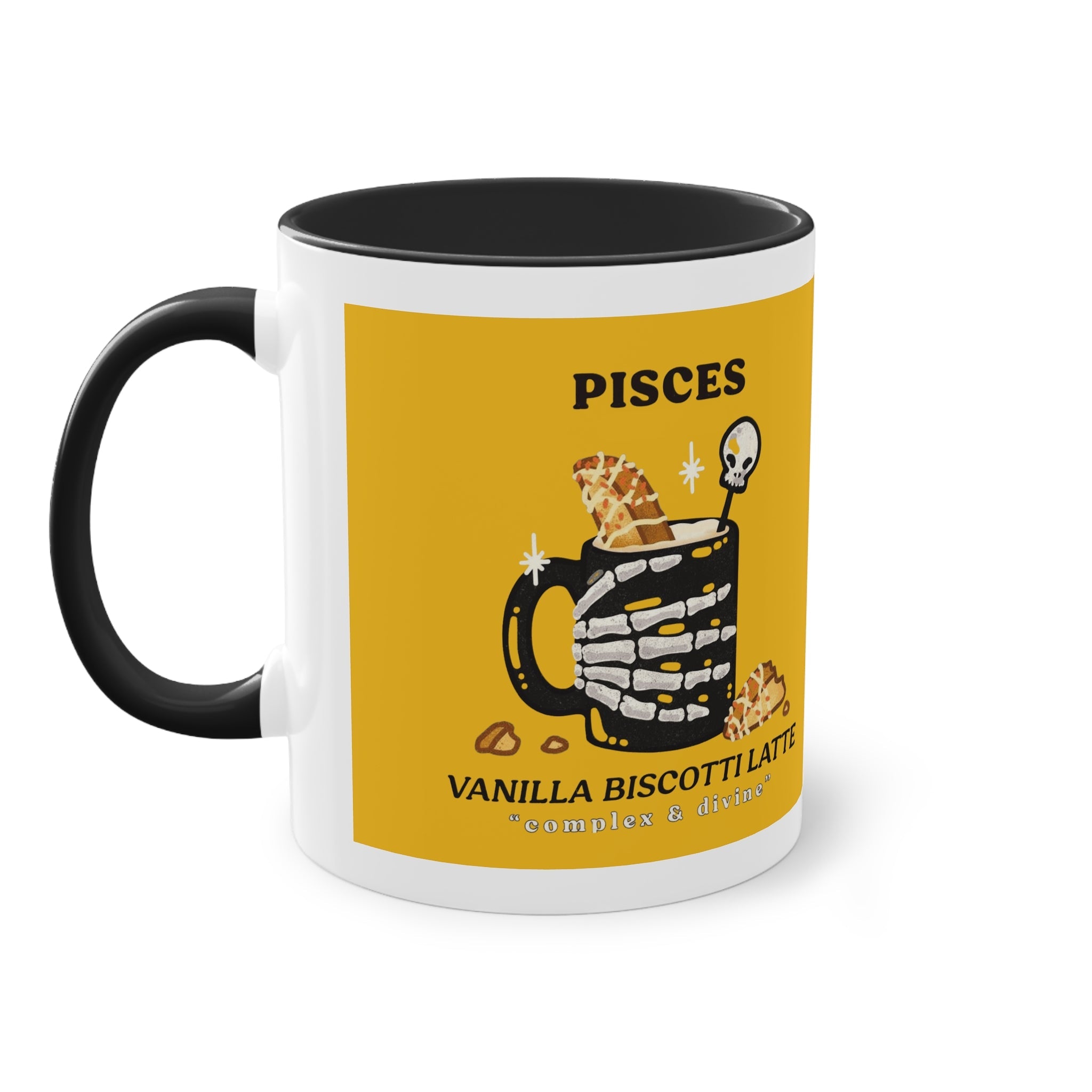 creepy cute mugs Pisces Zodiac Two - Tone Coffee Mug, Horoscope Gift, Astrology Mug, Unique Coffee Cup, Personalized Birthday Present - Metamorphosis Creations