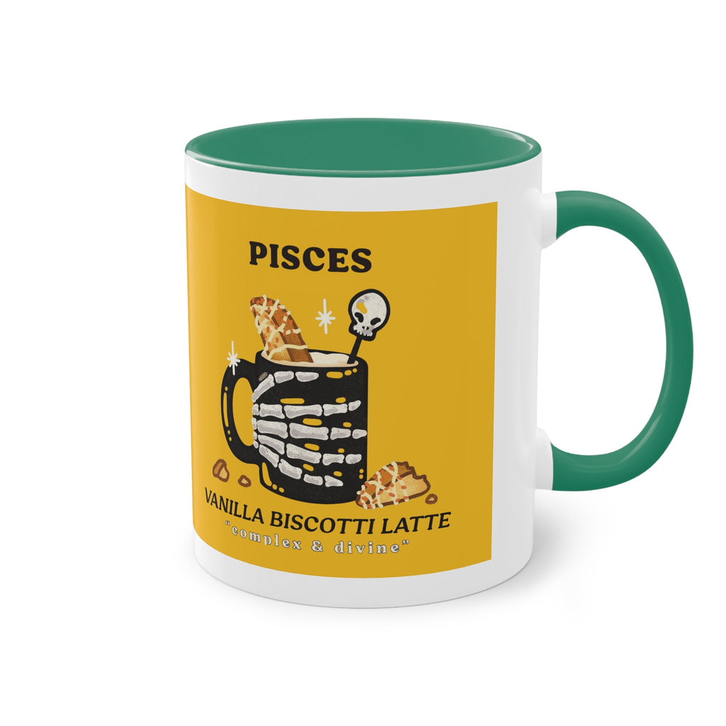 creepy cute mugs Pisces Zodiac Two - Tone Coffee Mug, Horoscope Gift, Astrology Mug, Unique Coffee Cup, Personalized Birthday Present - Metamorphosis Creations