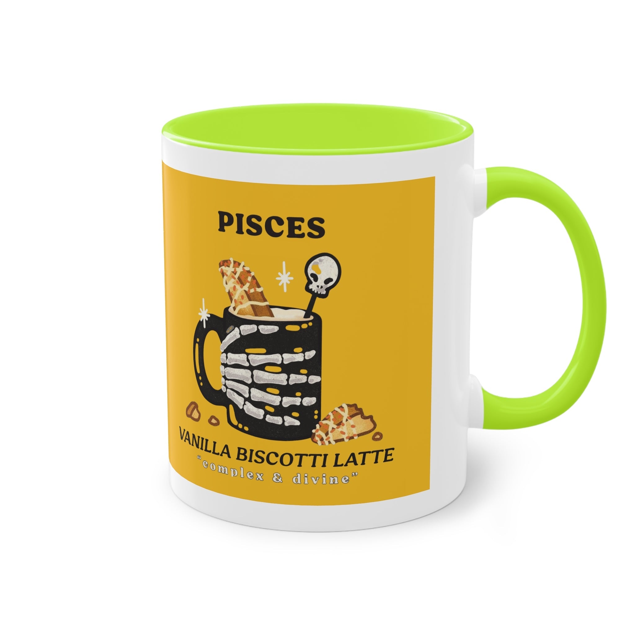 creepy cute mugs Pisces Zodiac Two - Tone Coffee Mug, Horoscope Gift, Astrology Mug, Unique Coffee Cup, Personalized Birthday Present - Metamorphosis Creations