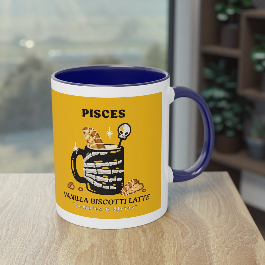 creepy cute mugs Pisces Zodiac Two - Tone Coffee Mug, Horoscope Gift, Astrology Mug, Unique Coffee Cup, Personalized Birthday Present - Metamorphosis Creations