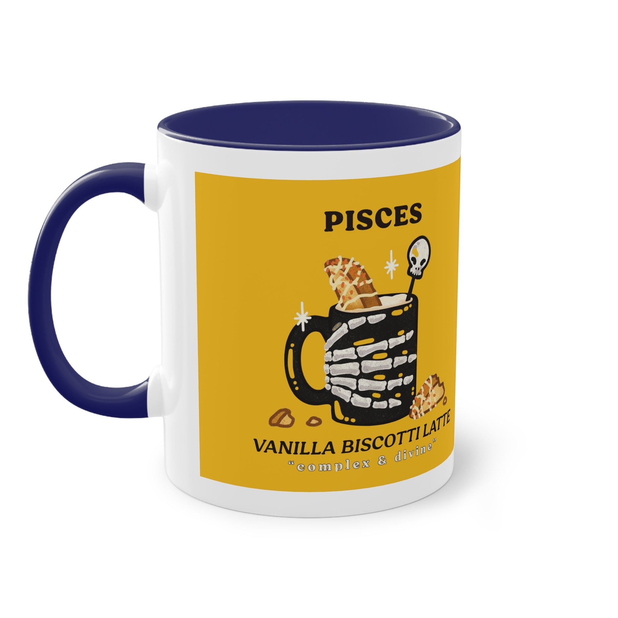 creepy cute mugs Pisces Zodiac Two - Tone Coffee Mug, Horoscope Gift, Astrology Mug, Unique Coffee Cup, Personalized Birthday Present - Metamorphosis Creations