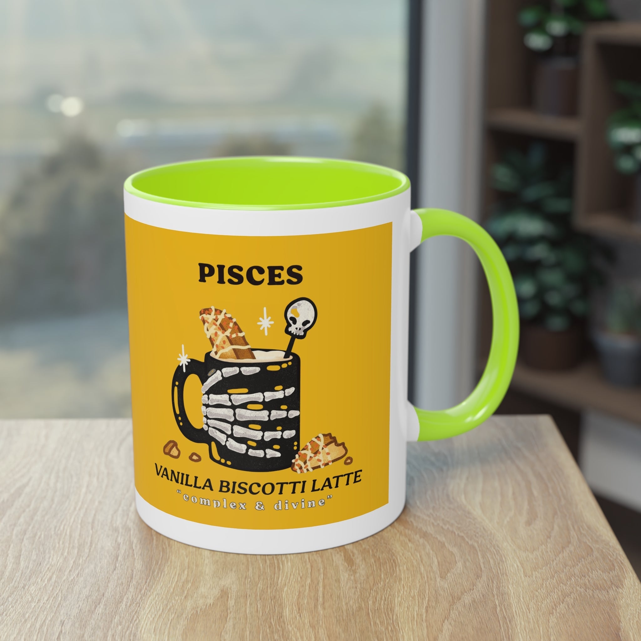 creepy cute mugs Pisces Zodiac Two - Tone Coffee Mug, Horoscope Gift, Astrology Mug, Unique Coffee Cup, Personalized Birthday Present - Metamorphosis Creations