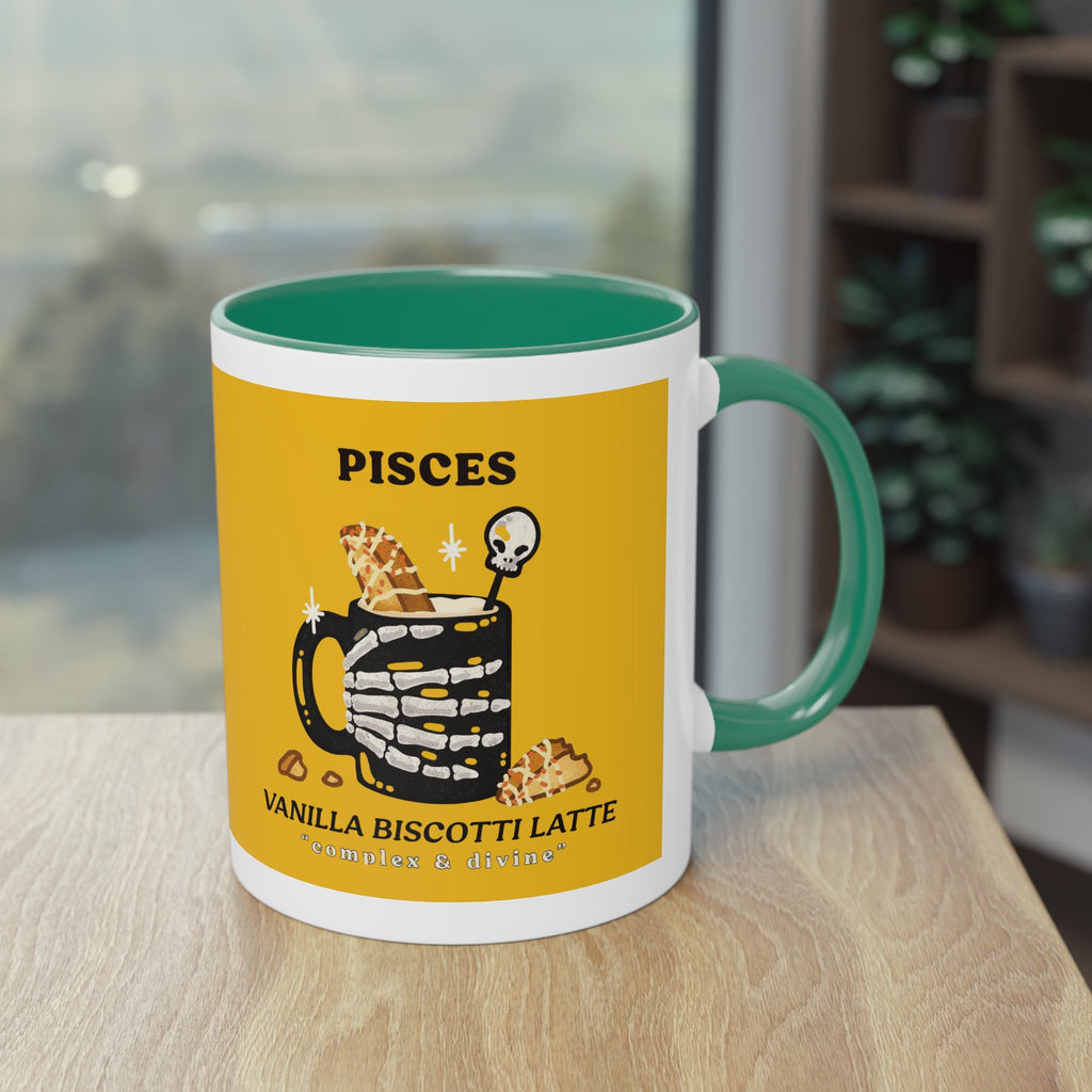 creepy cute mugs Pisces Zodiac Two - Tone Coffee Mug, Horoscope Gift, Astrology Mug, Unique Coffee Cup, Personalized Birthday Present - Metamorphosis Creations