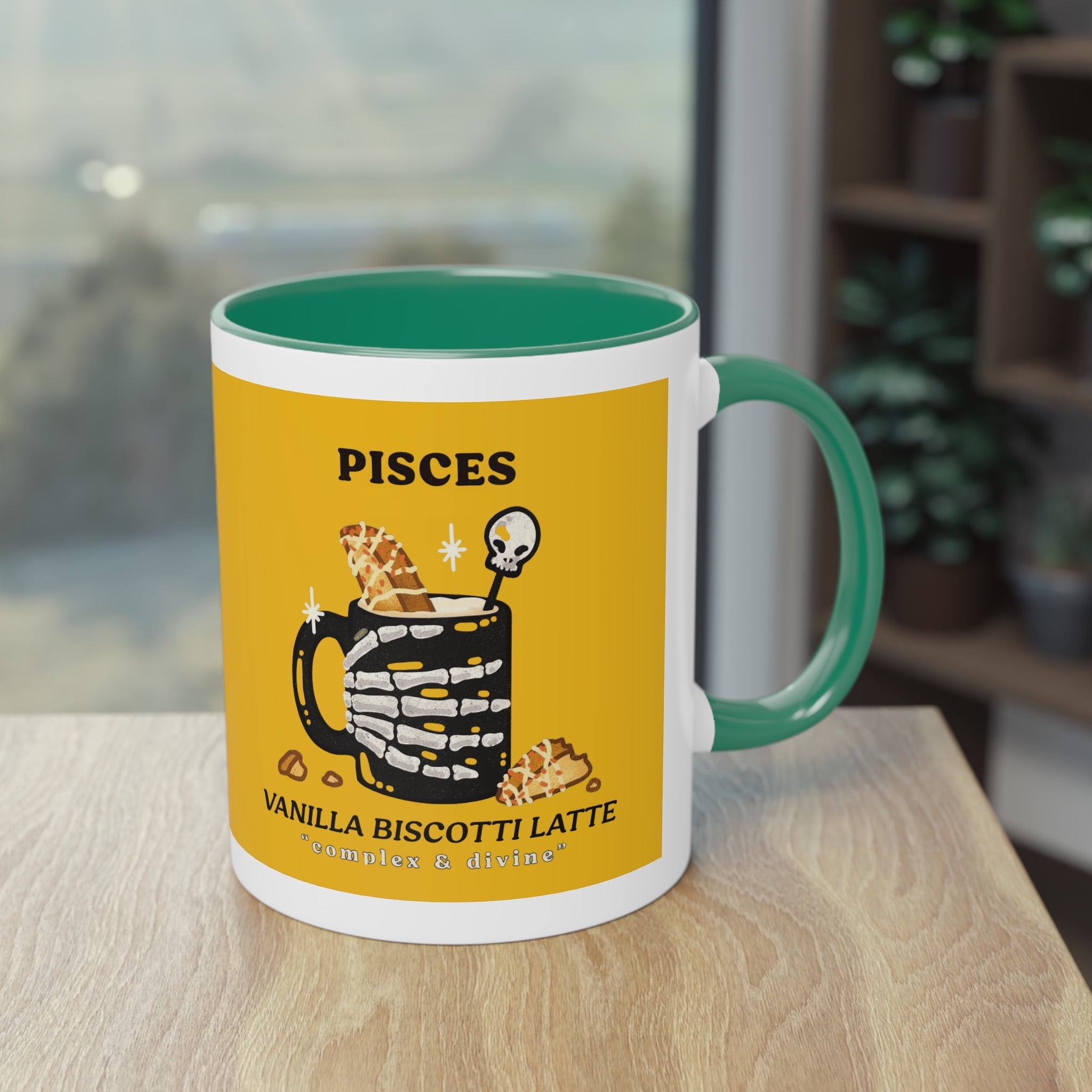 creepy cute mugs Pisces Zodiac Two - Tone Coffee Mug, Horoscope Gift, Astrology Mug, Unique Coffee Cup, Personalized Birthday Present - Metamorphosis Creations